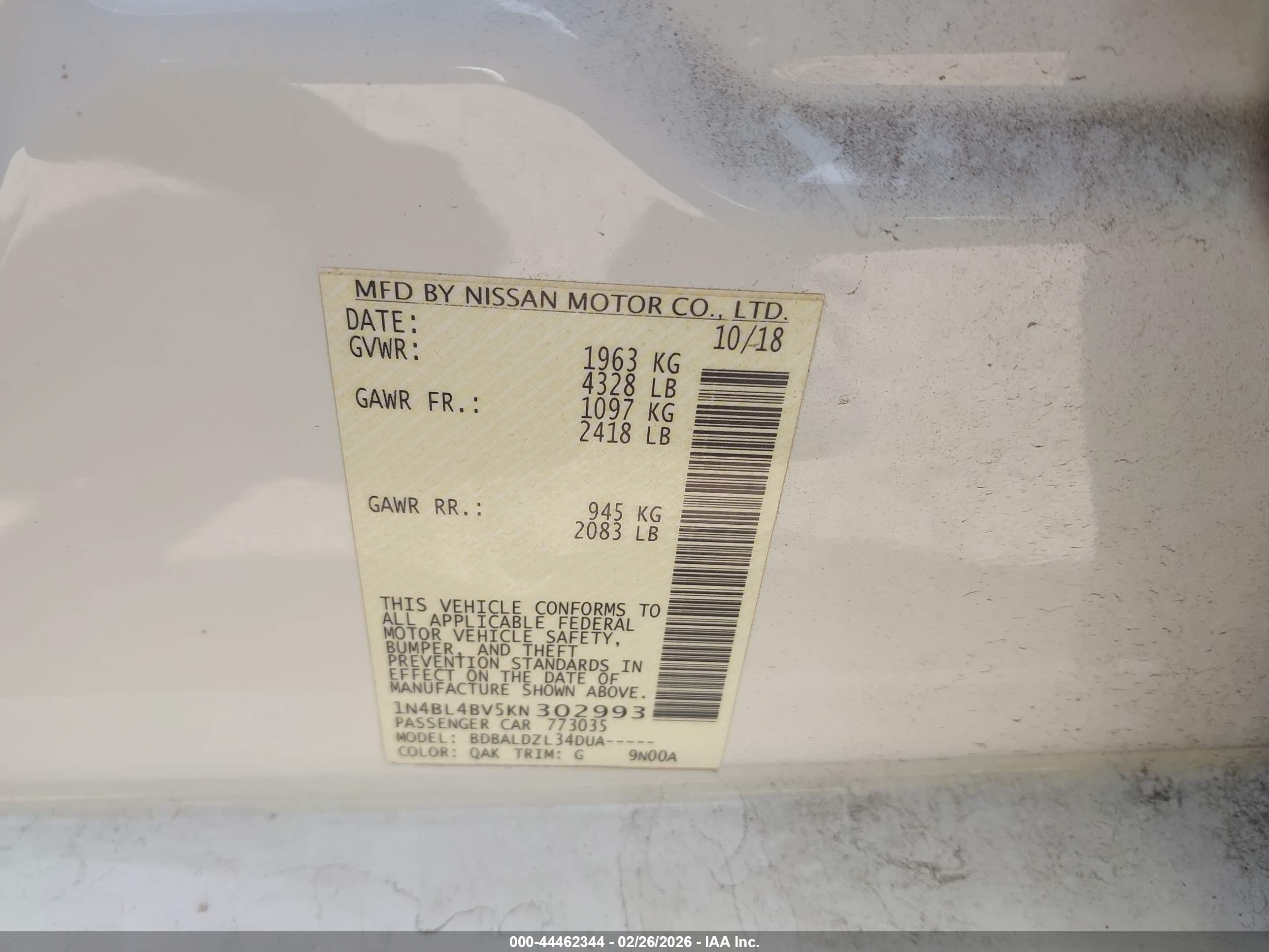 NISSAN ALTIMA image 9