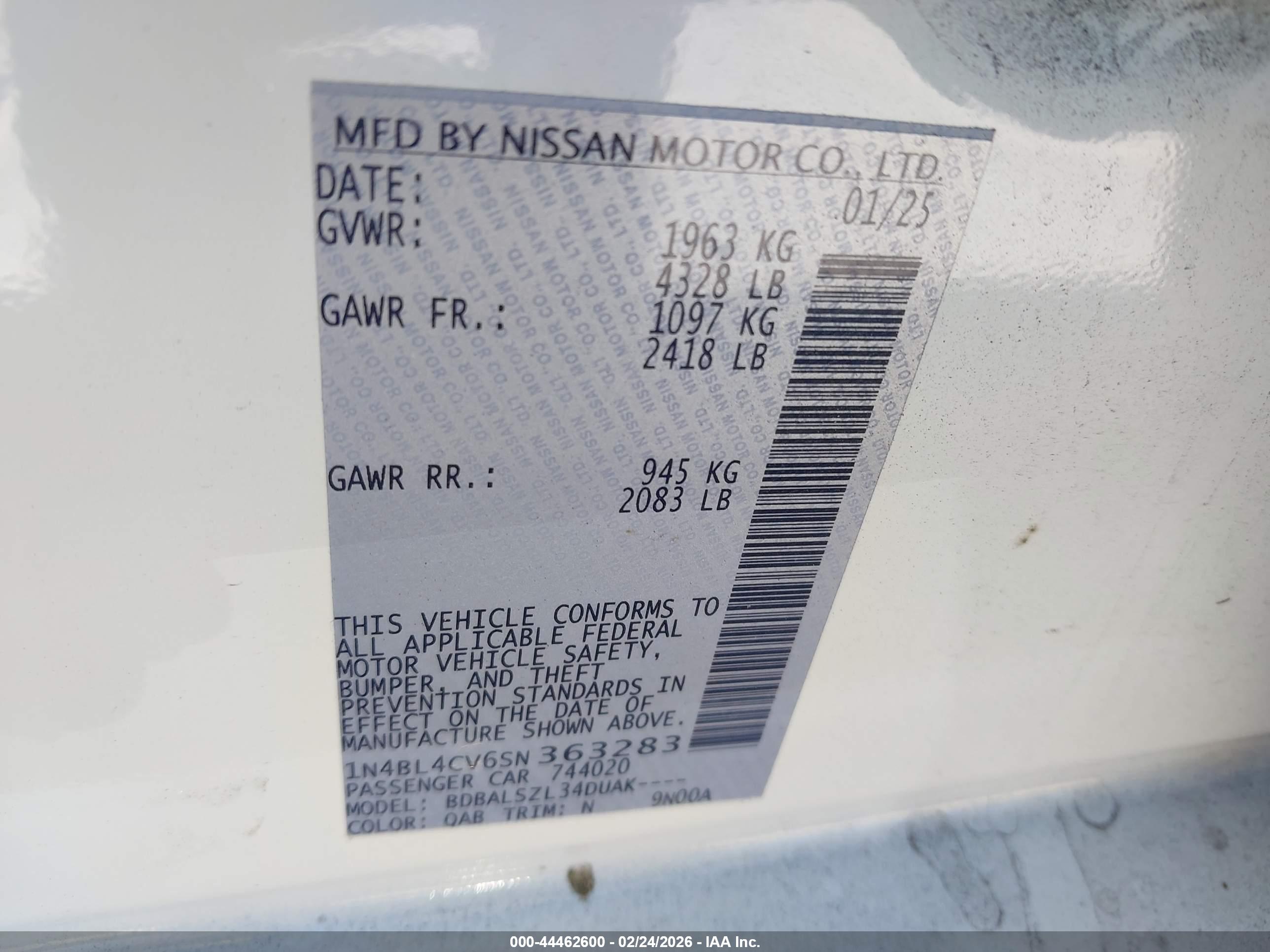 NISSAN ALTIMA image 9