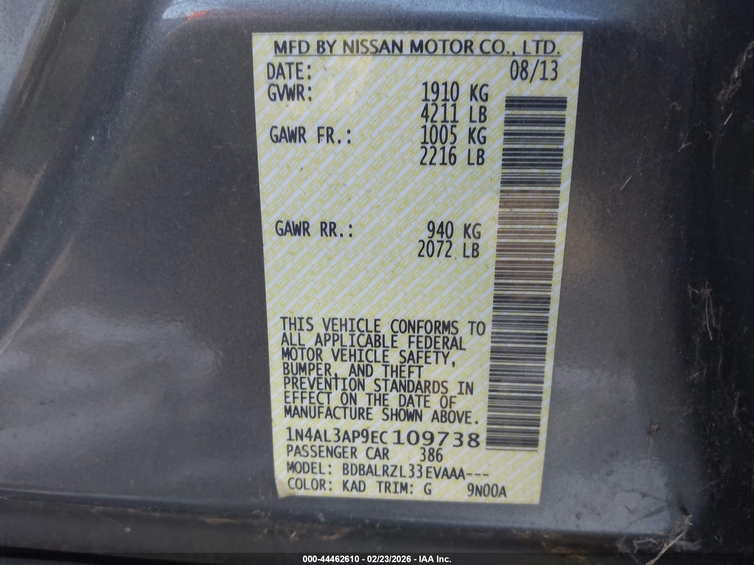 NISSAN ALTIMA image 9