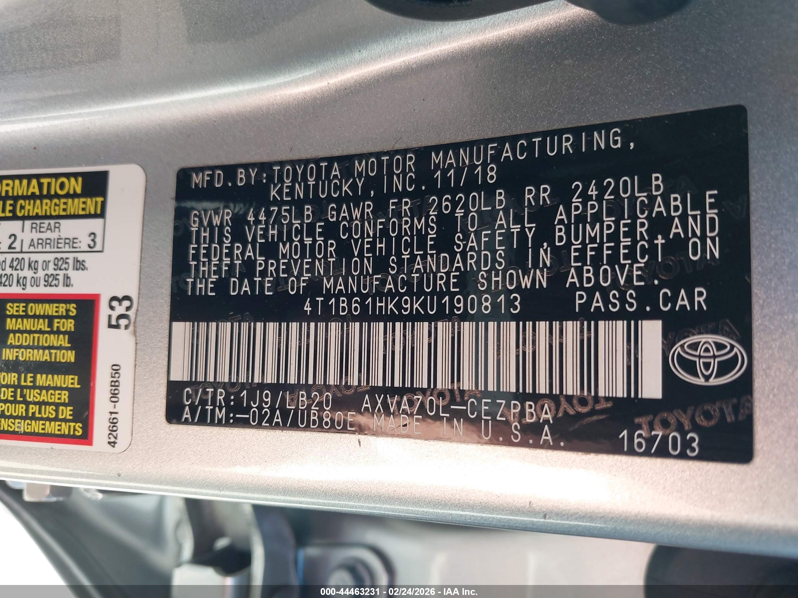 TOYOTA CAMRY image 9