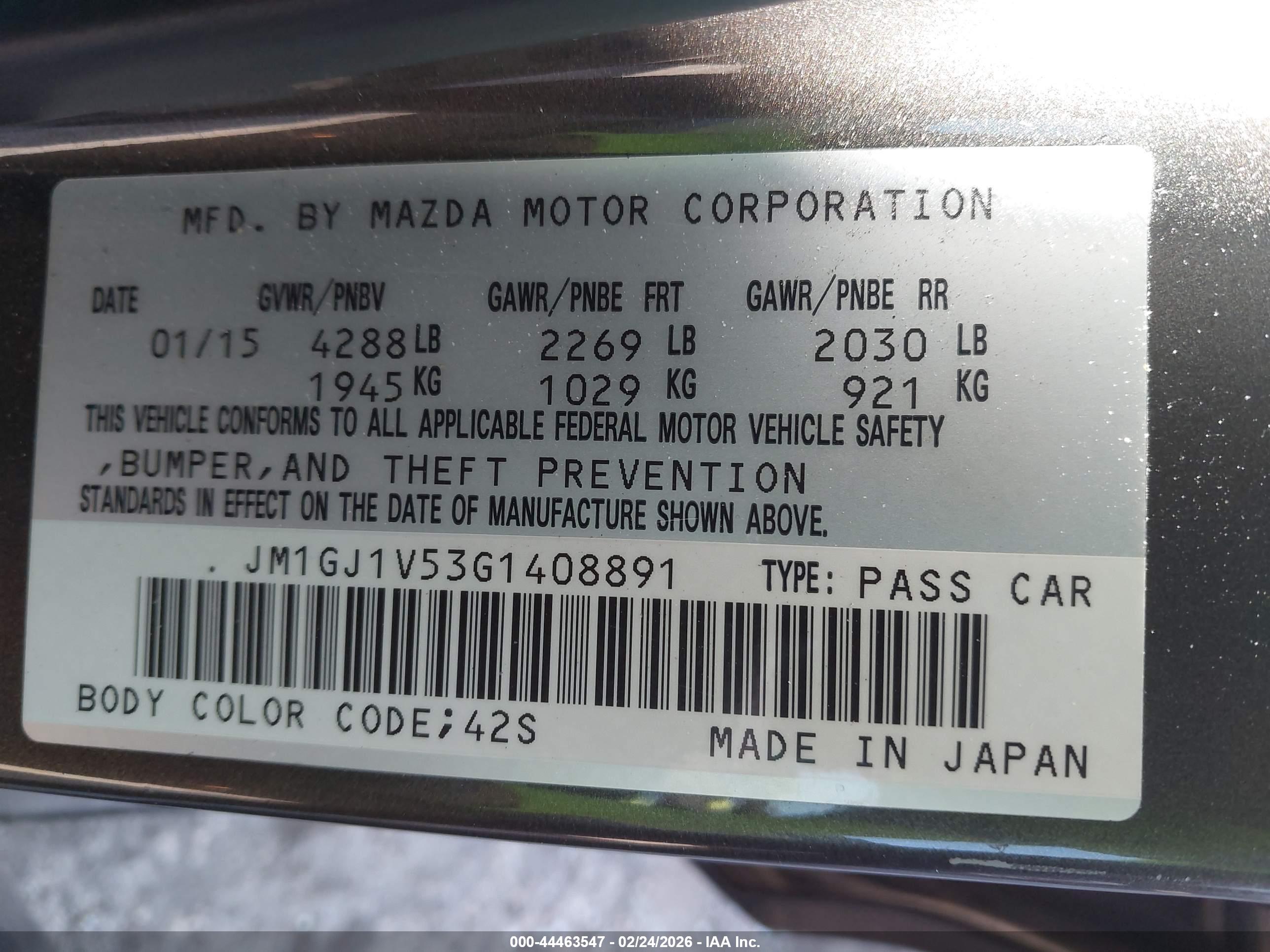 MAZDA MAZDA6 image 9
