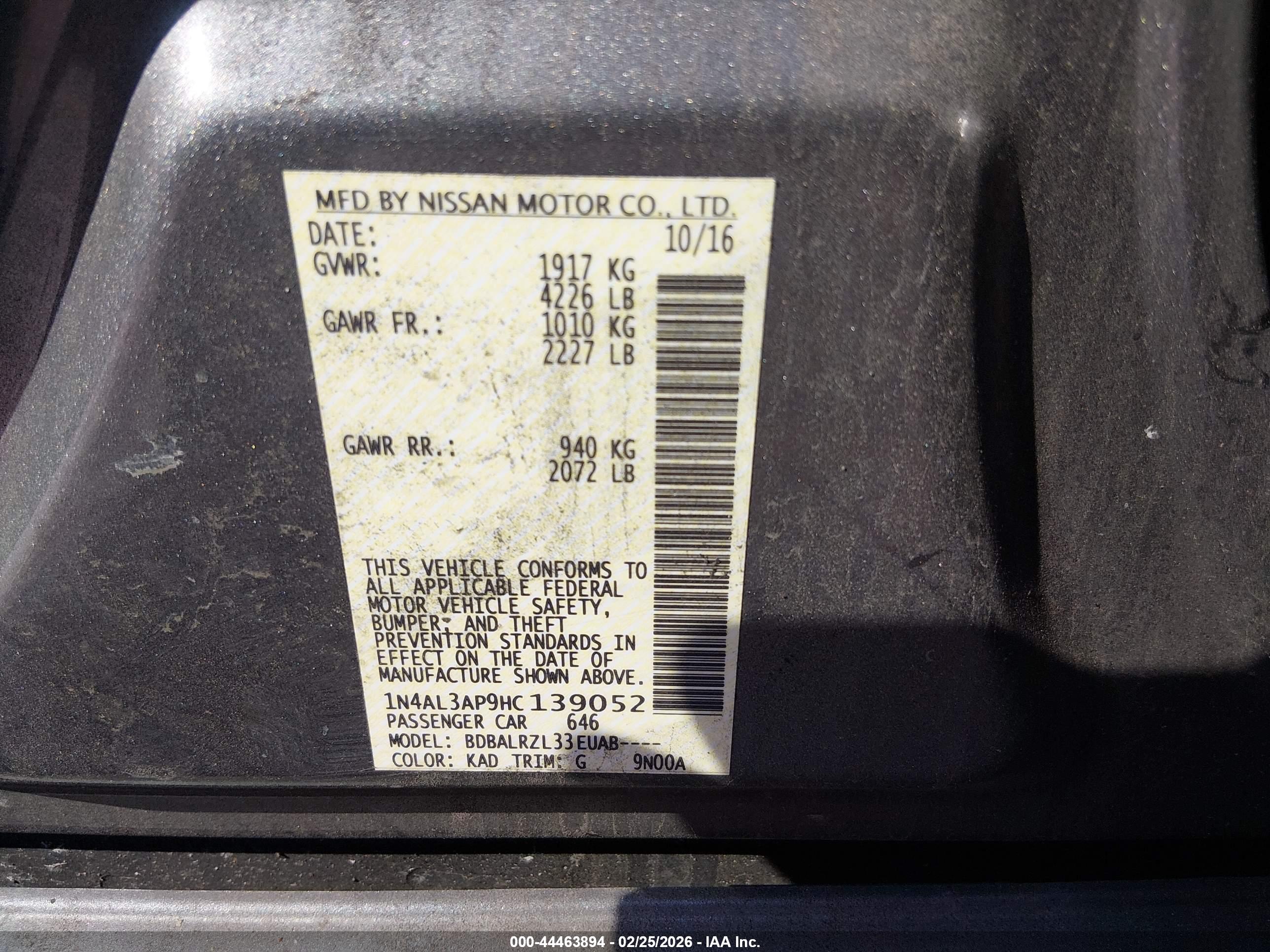 NISSAN ALTIMA image 9
