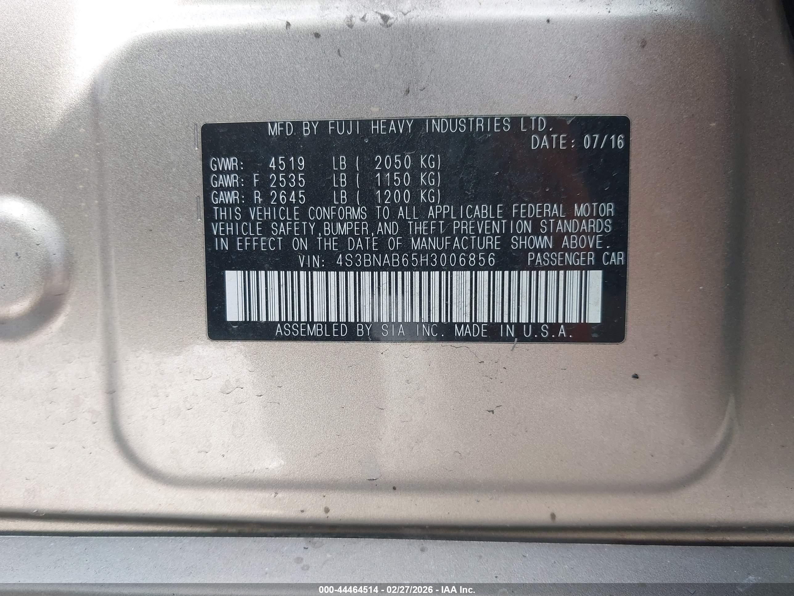 SUBARU LEGACY image 9