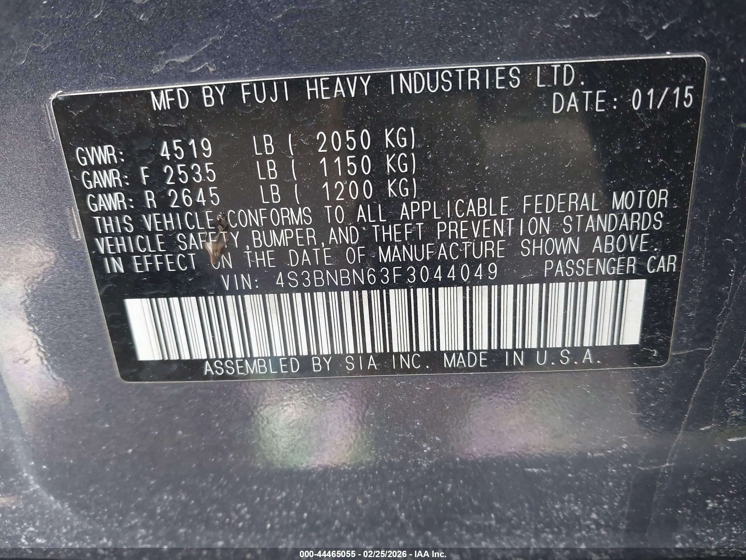 SUBARU LEGACY image 9