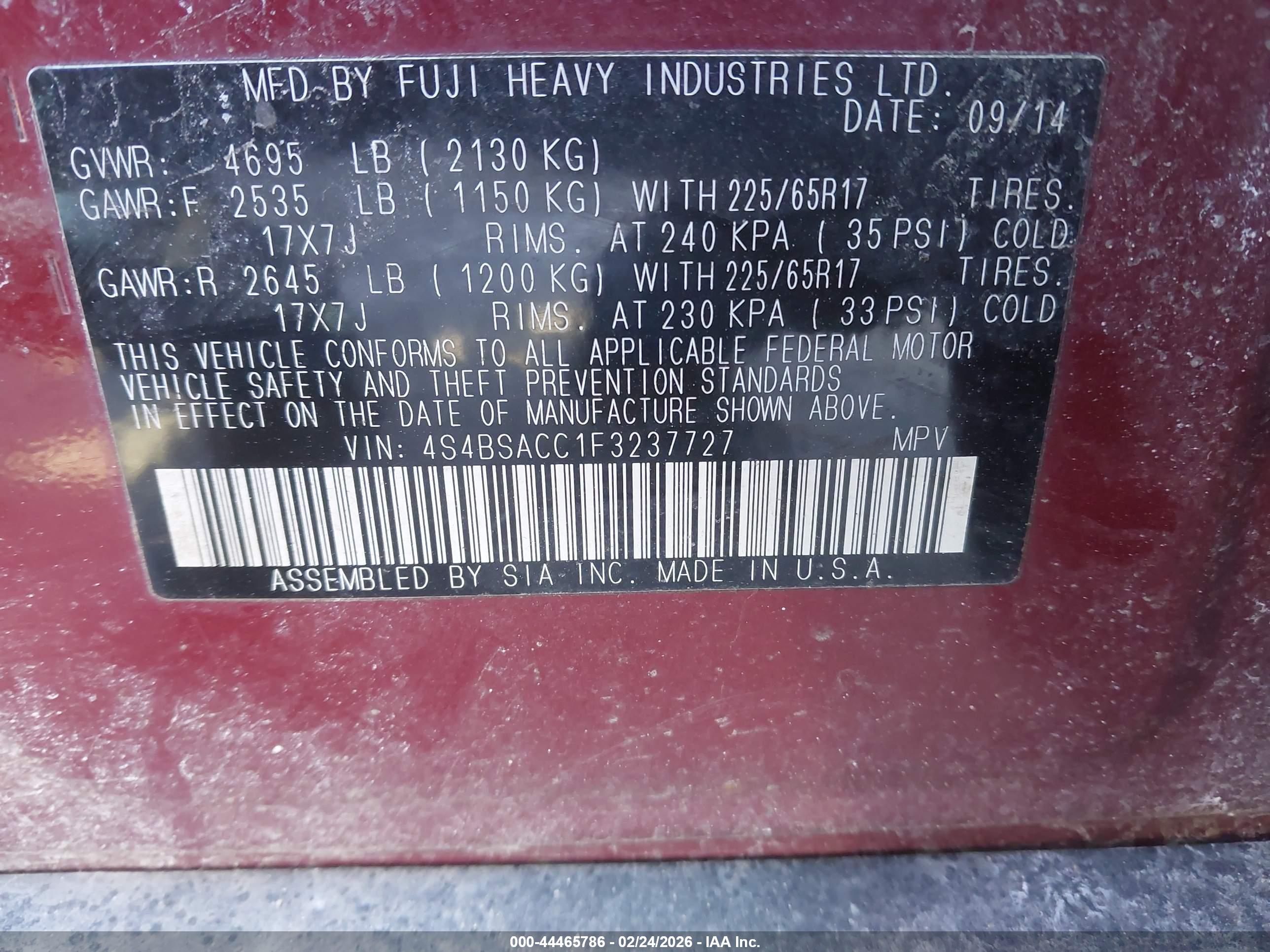 SUBARU OUTBACK image 9