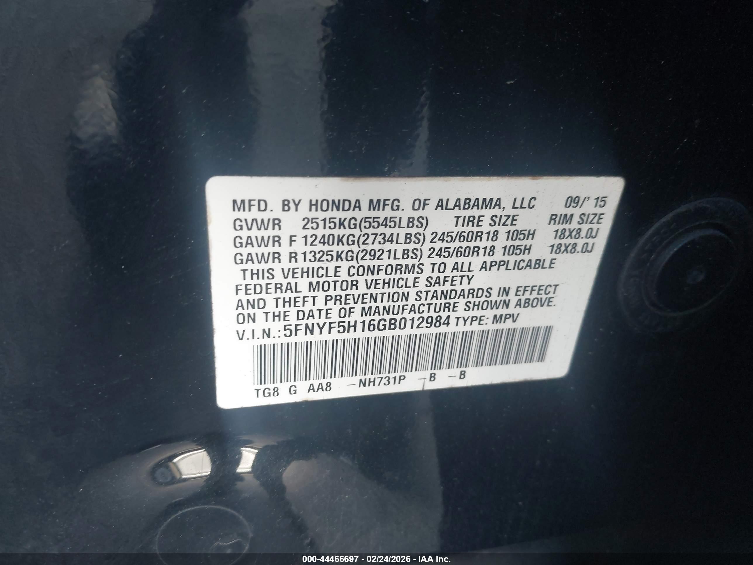 HONDA PILOT image 9
