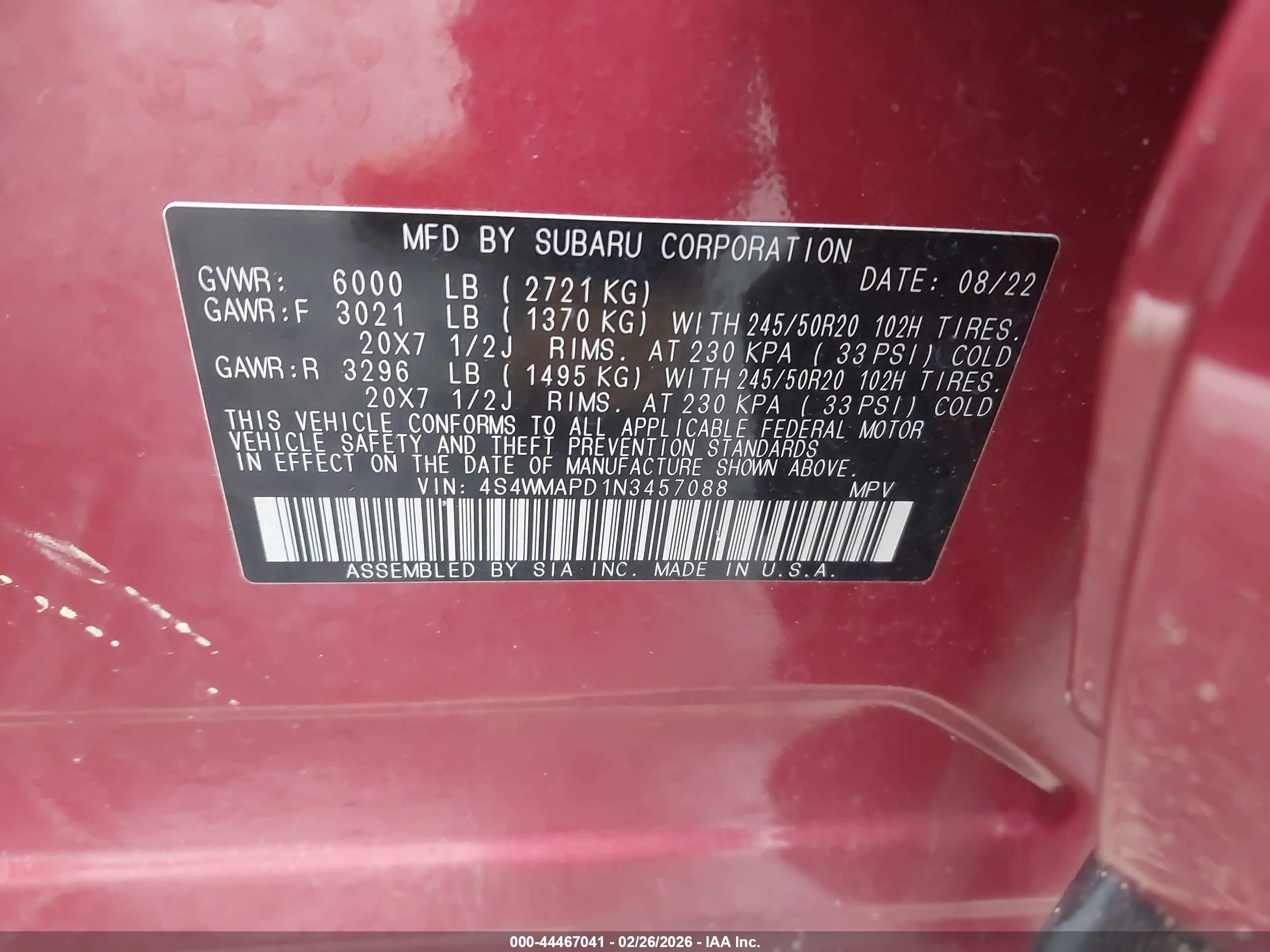 SUBARU ASCENT image 9