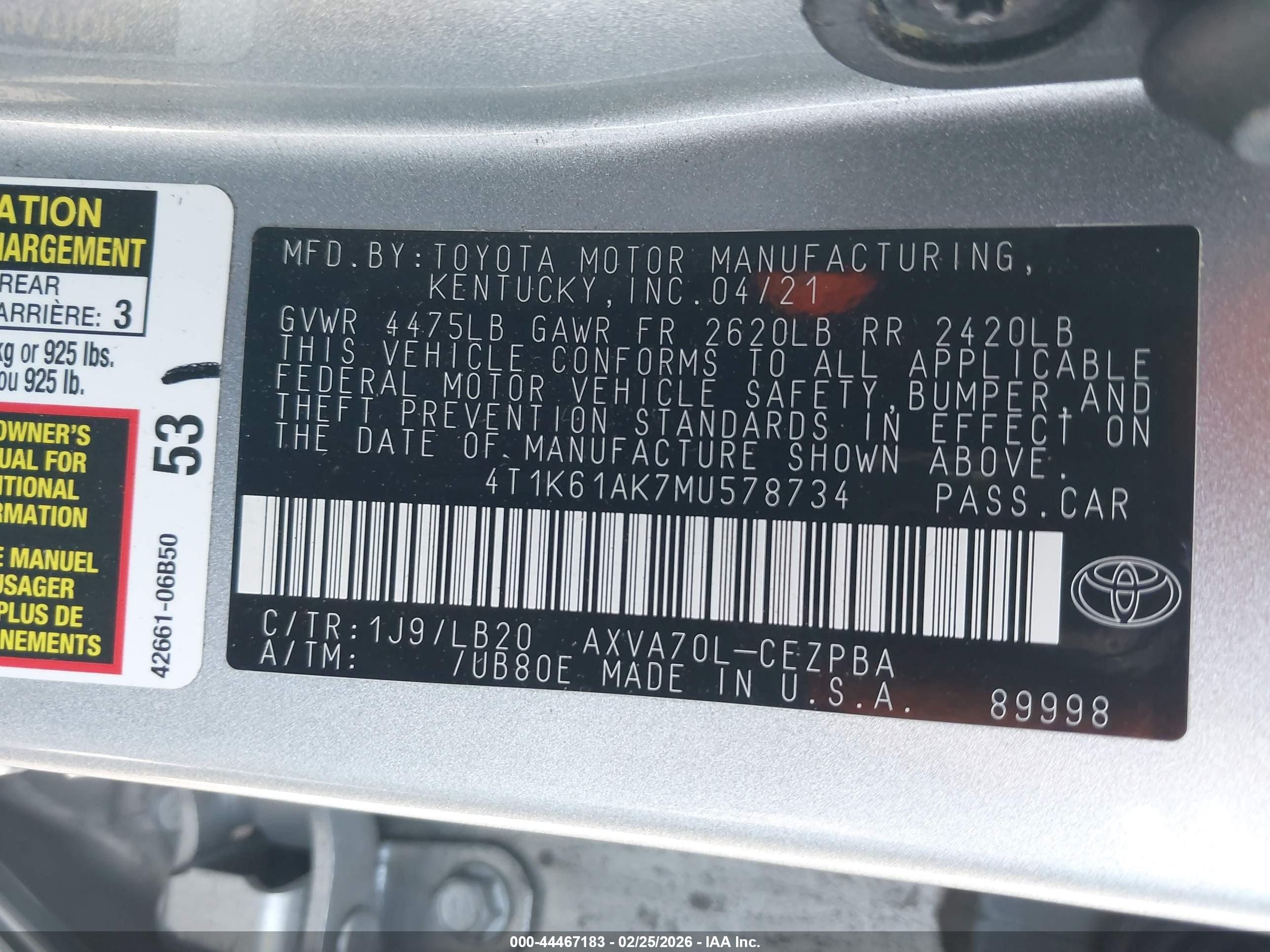 TOYOTA CAMRY image 9
