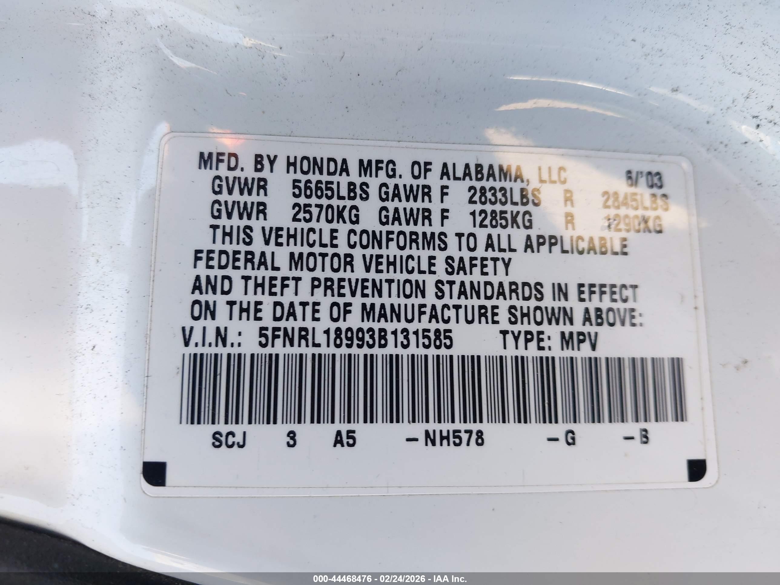 HONDA ODYSSEY image 9