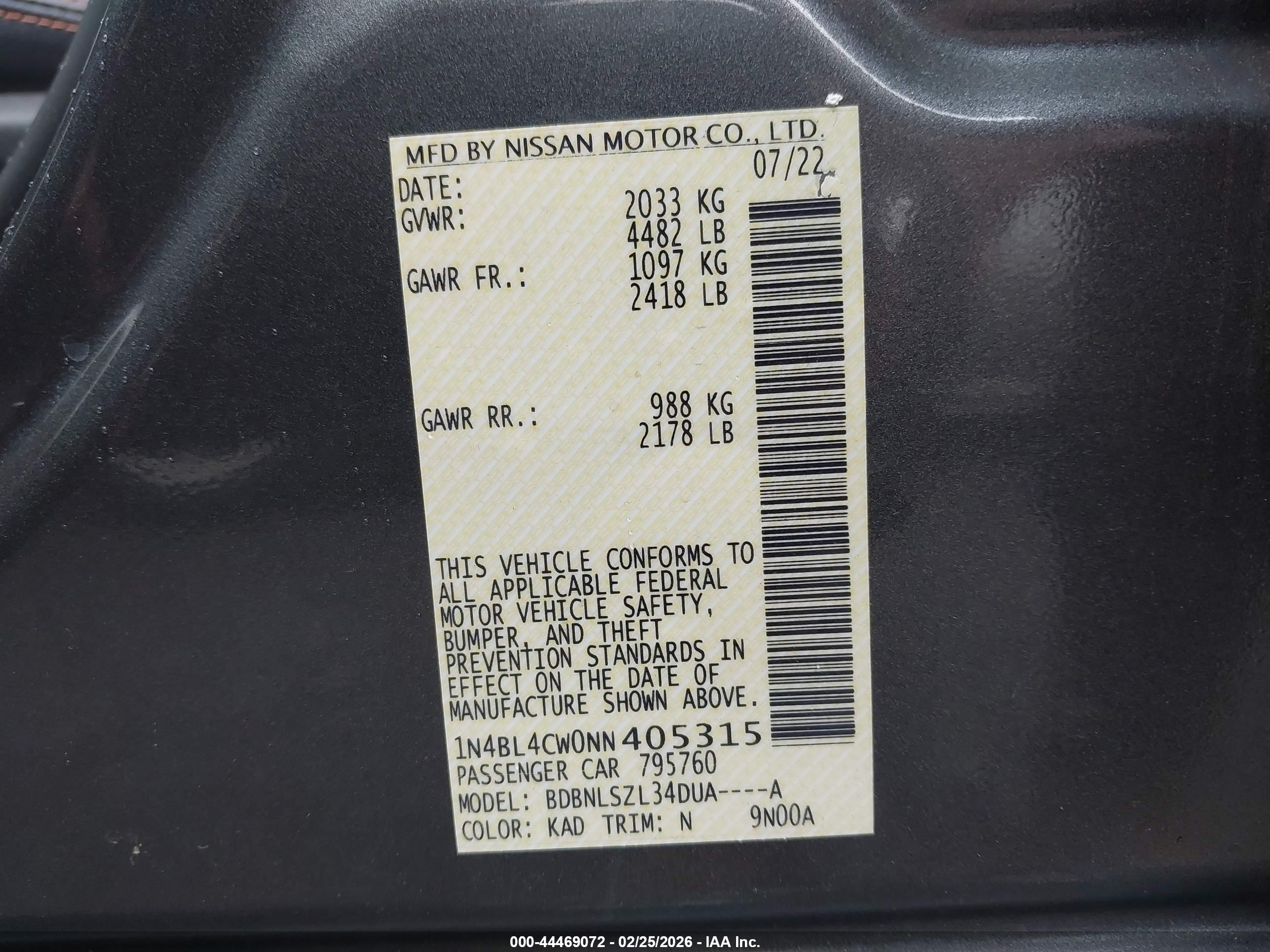 NISSAN ALTIMA image 9