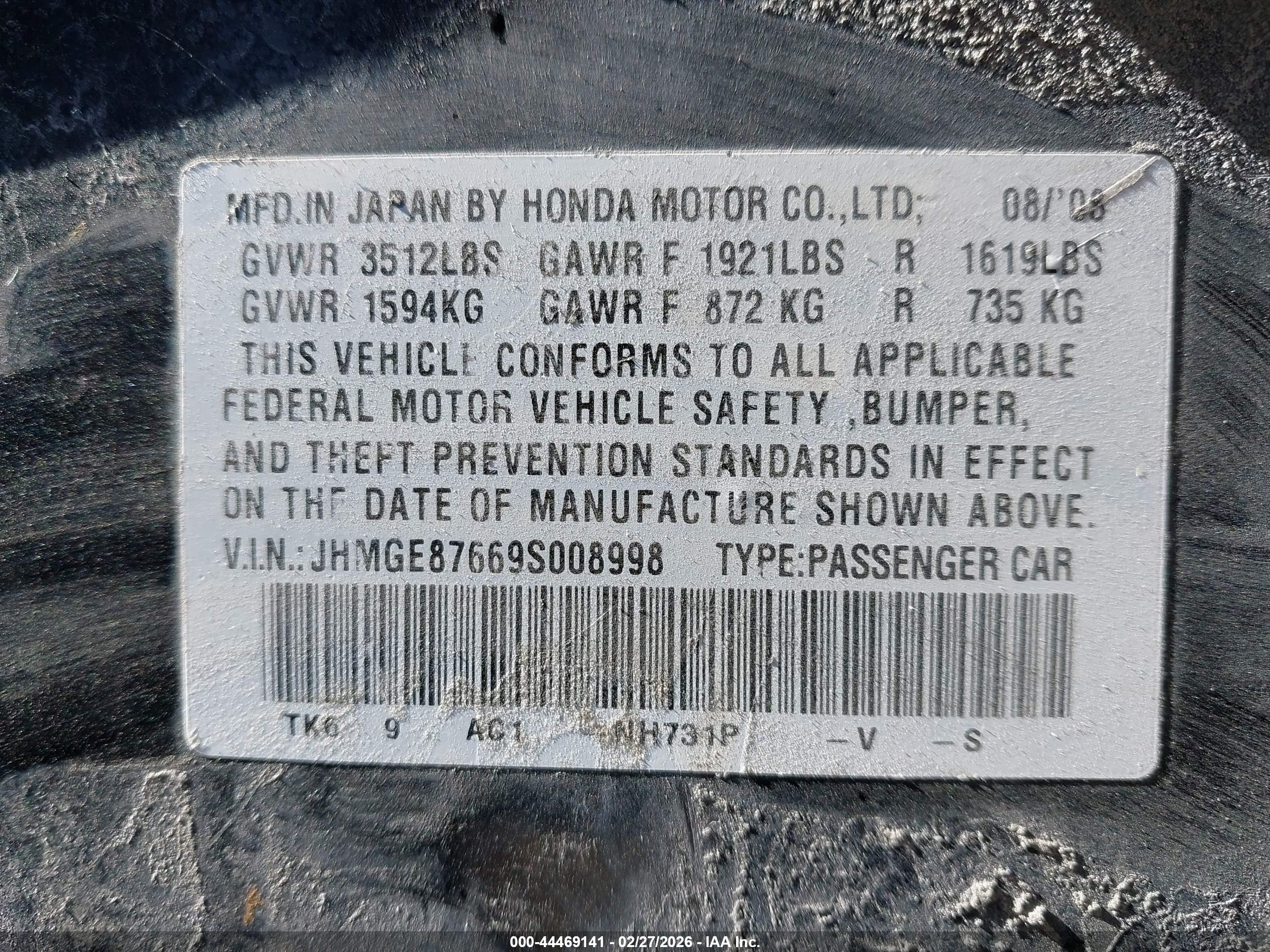 HONDA FIT image 9
