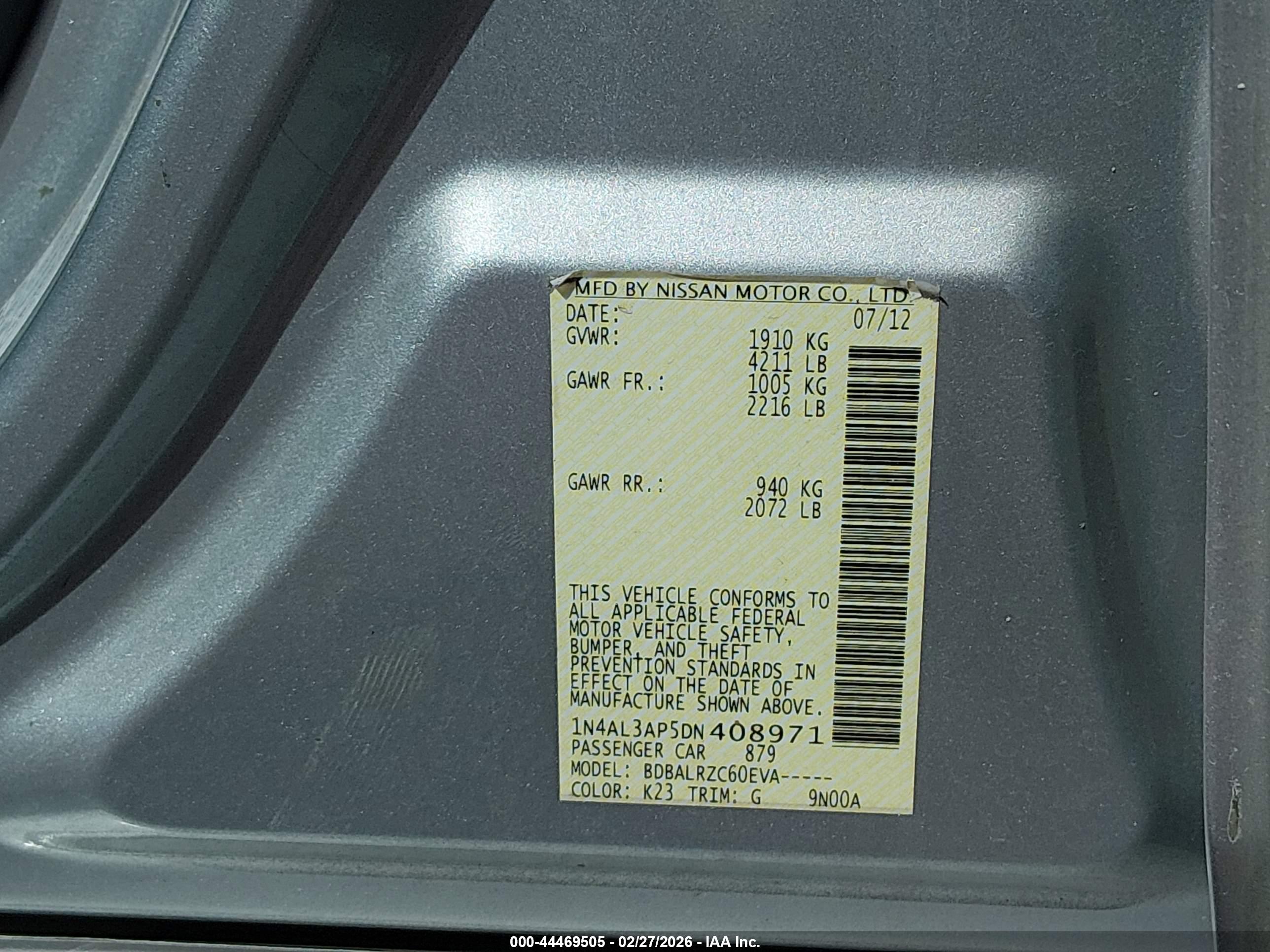 NISSAN ALTIMA image 9