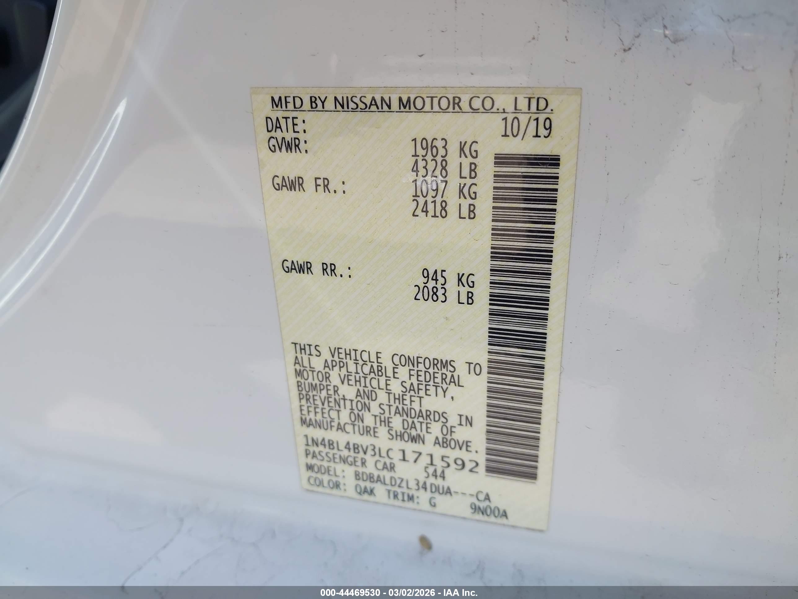 NISSAN ALTIMA image 9