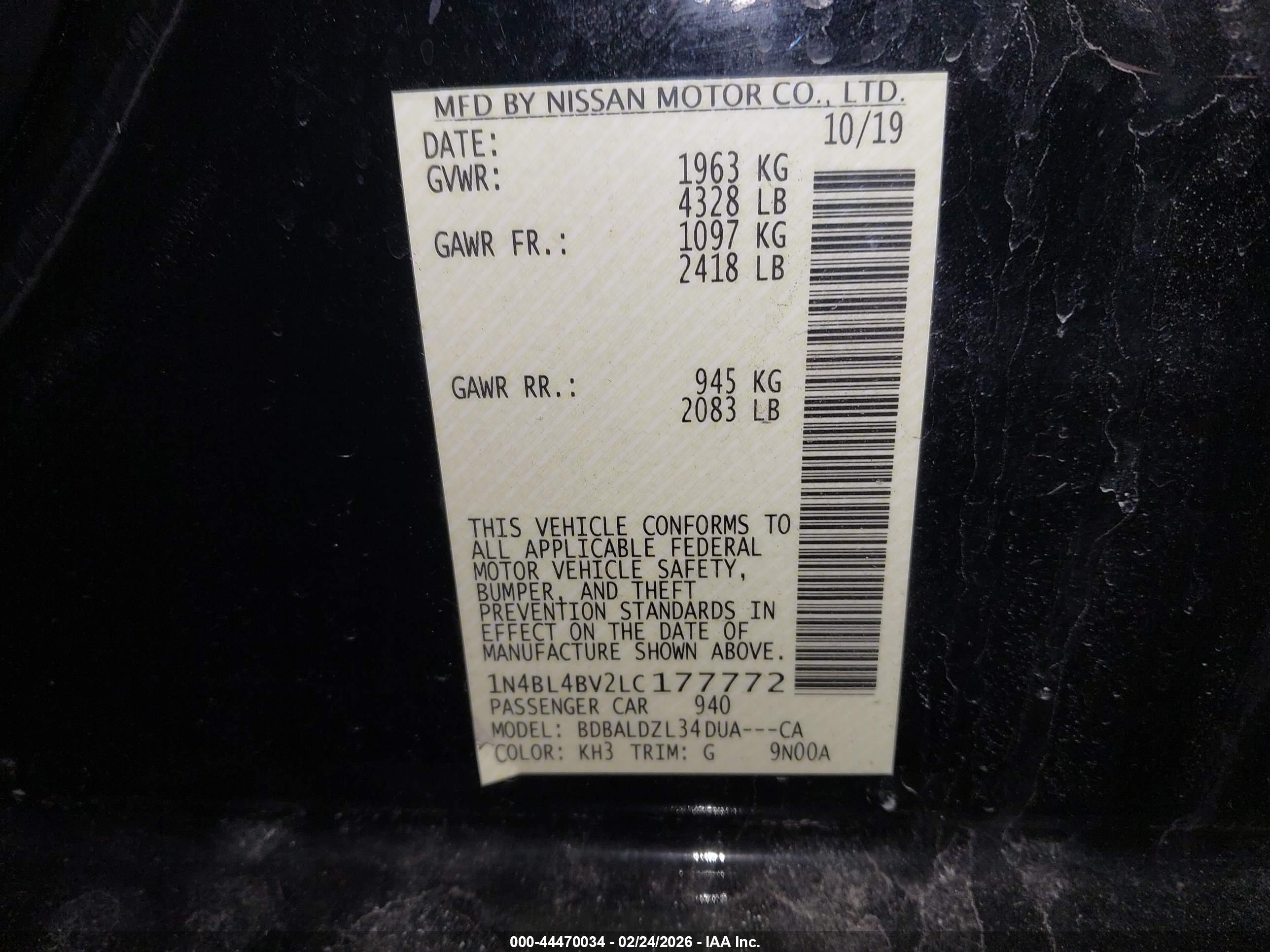 NISSAN ALTIMA image 9