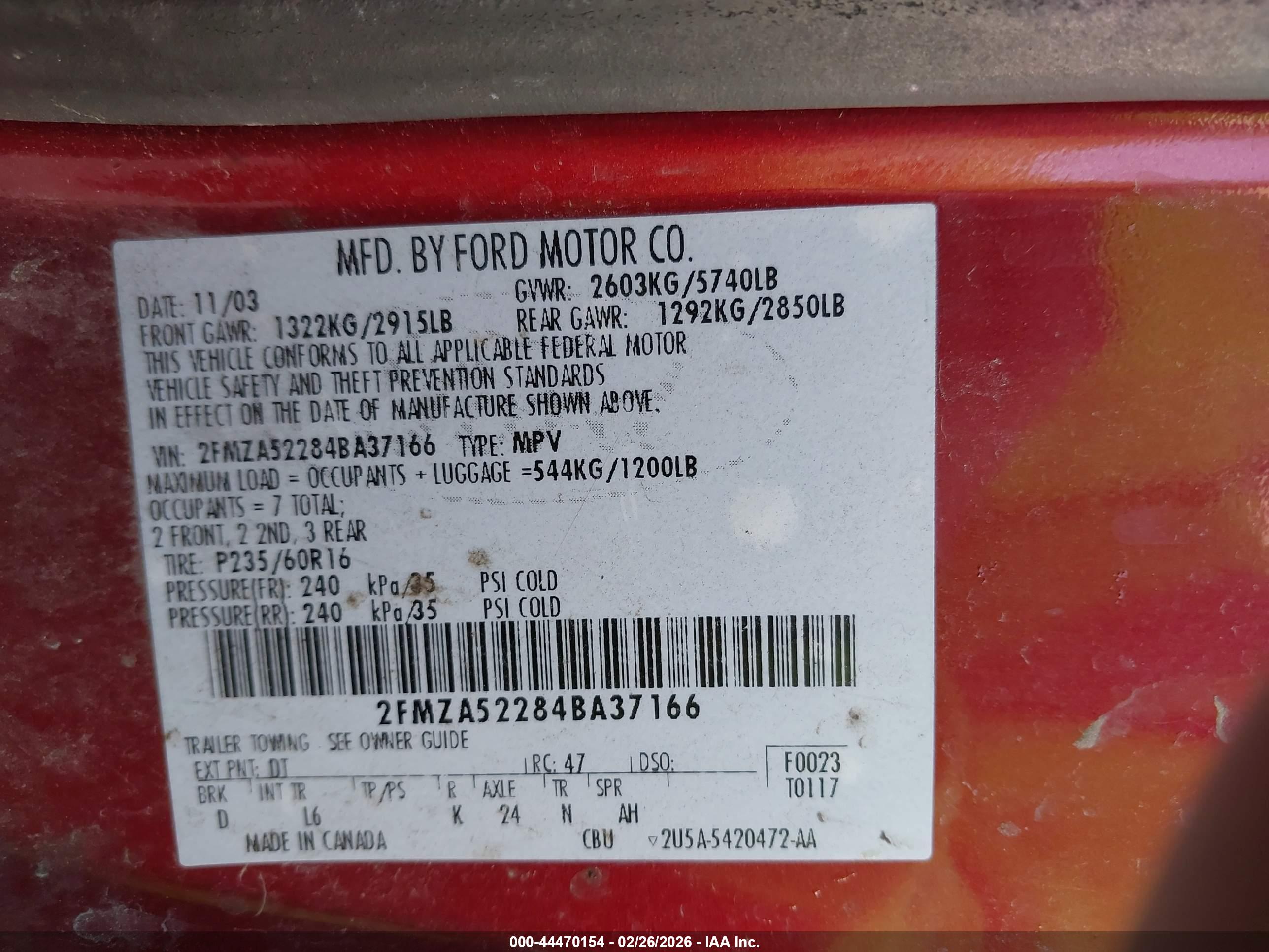 FORD FREESTAR image 9