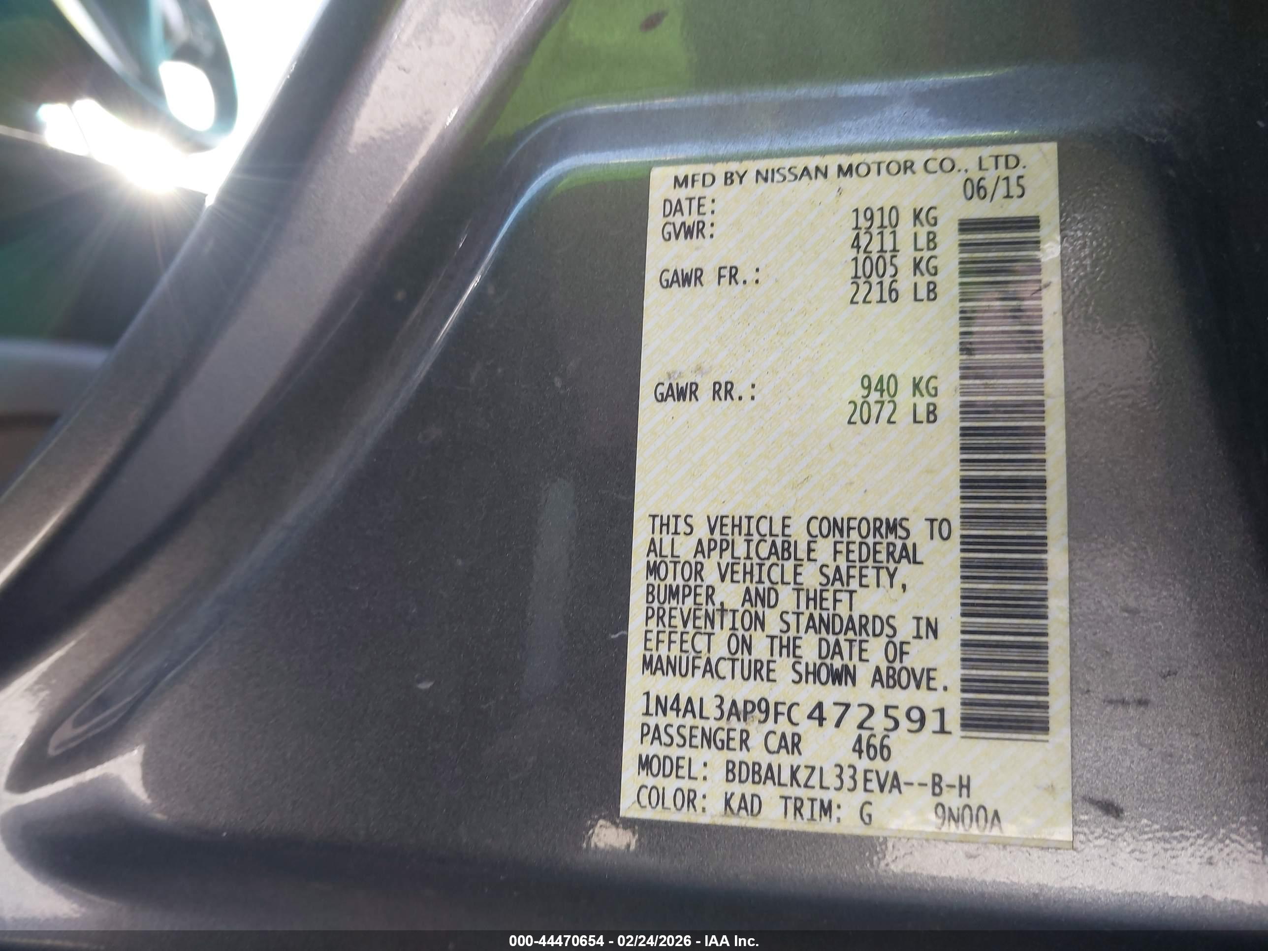NISSAN ALTIMA image 9