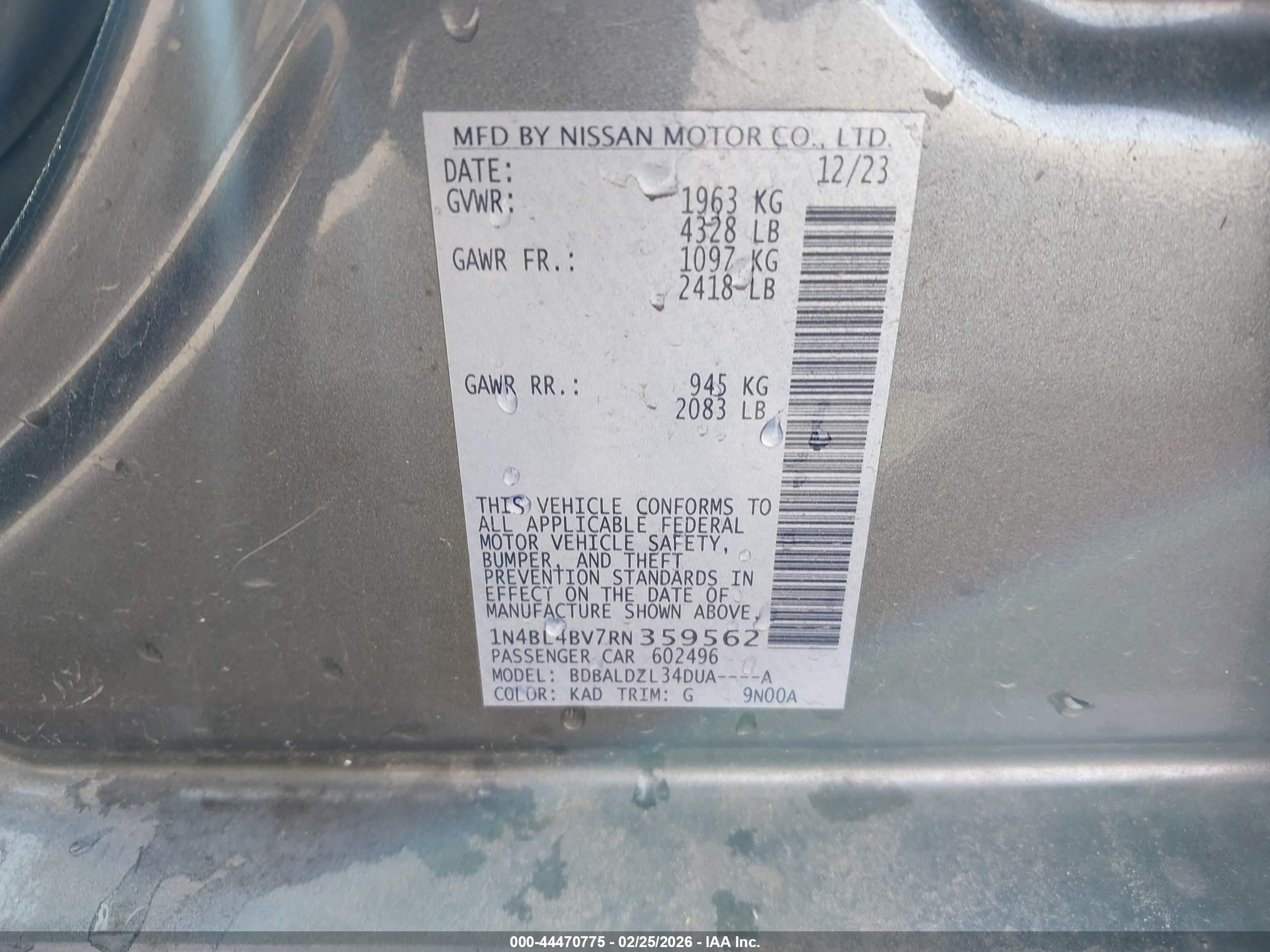 NISSAN ALTIMA image 9