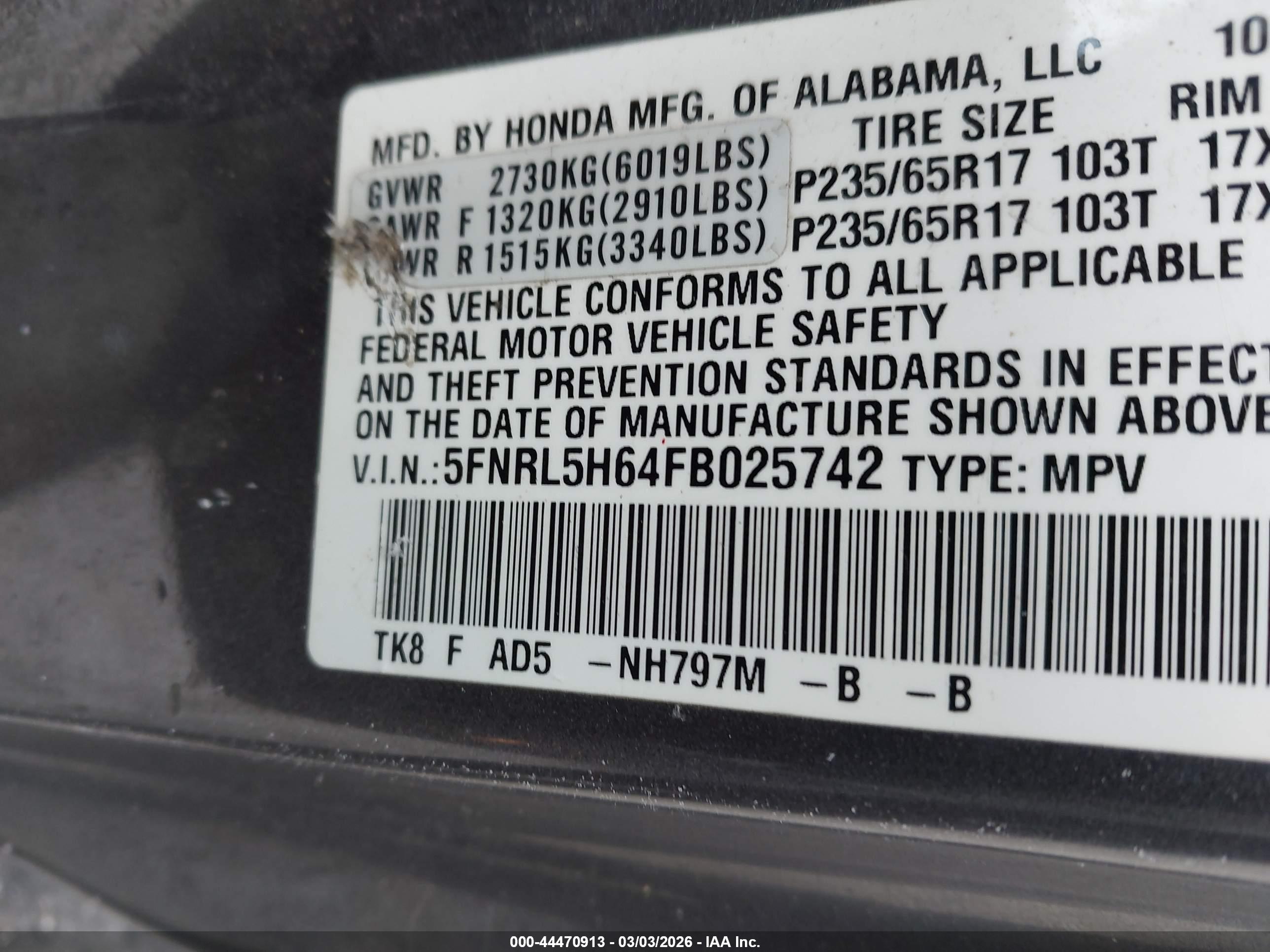 HONDA ODYSSEY image 9