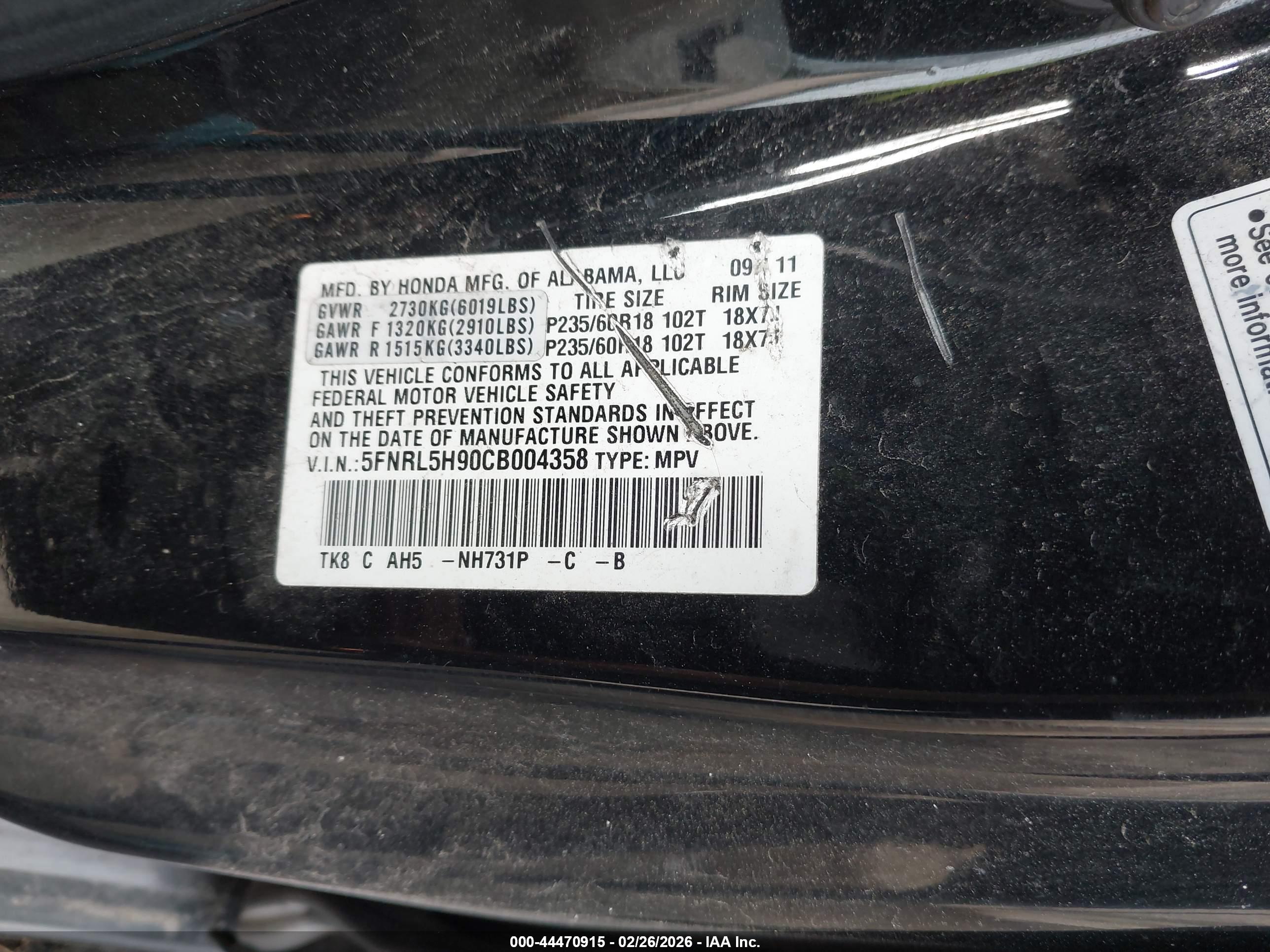 HONDA ODYSSEY image 9