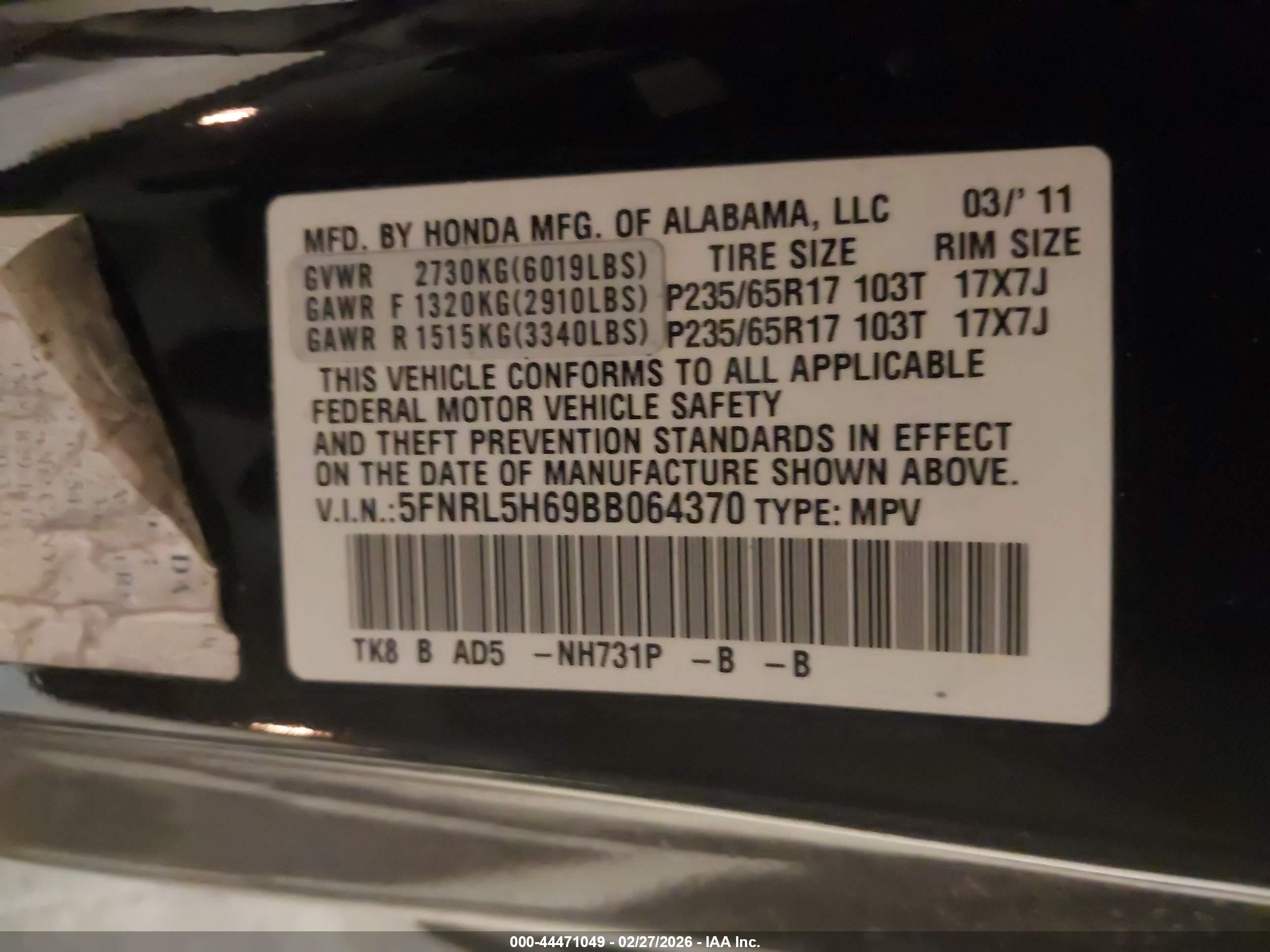 HONDA ODYSSEY image 9