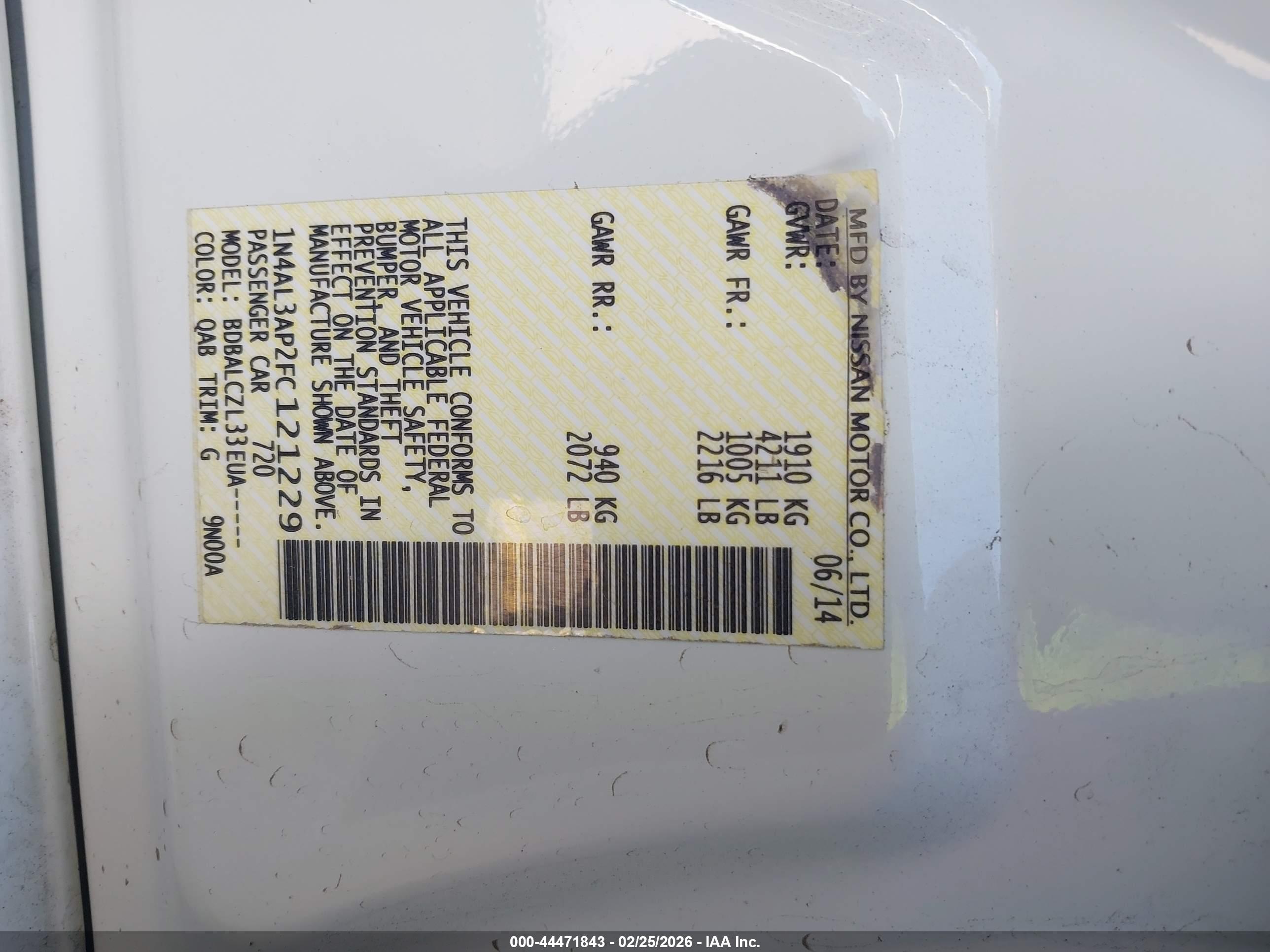 NISSAN ALTIMA image 9