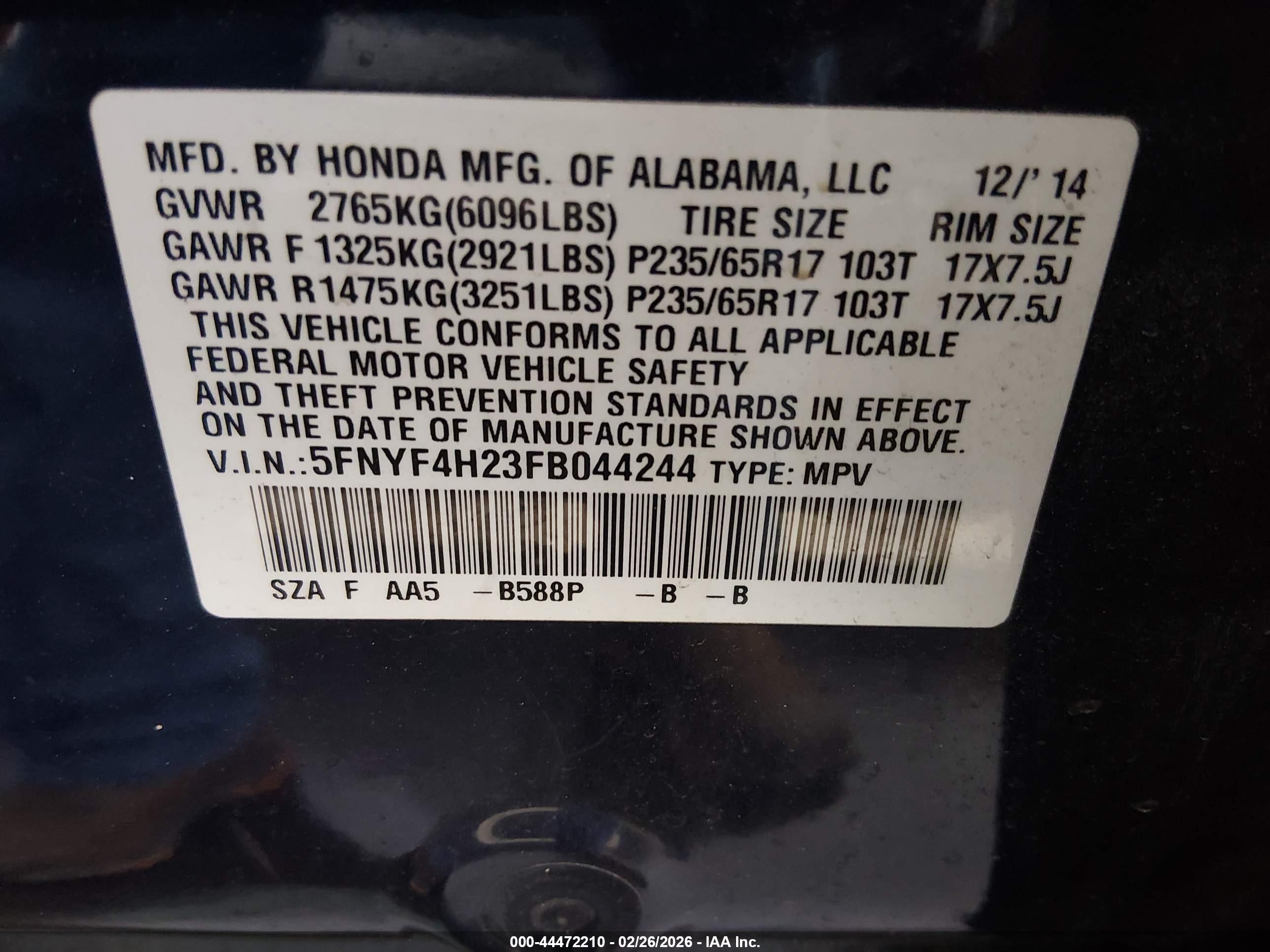 HONDA PILOT image 9
