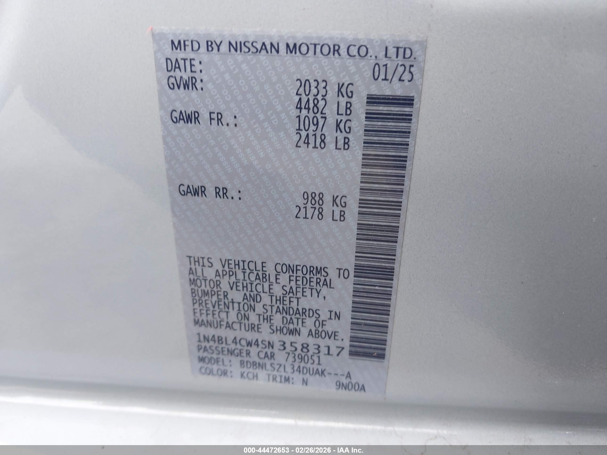 NISSAN ALTIMA image 9