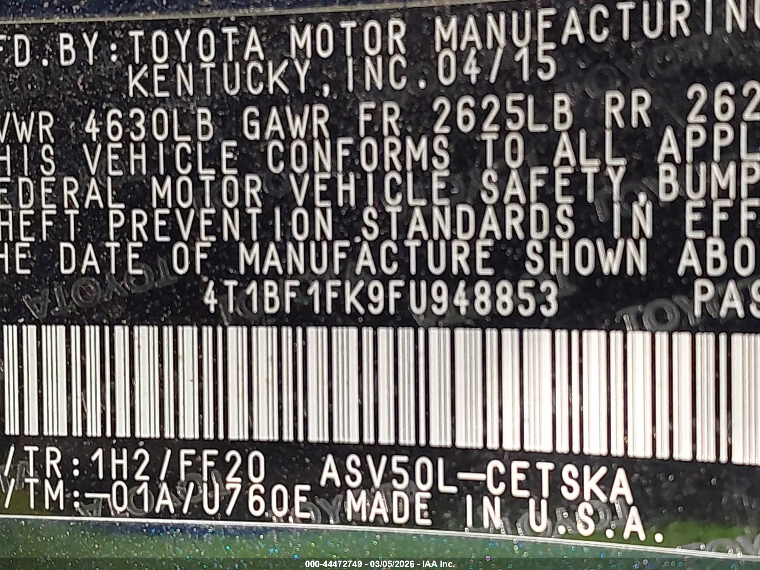 TOYOTA CAMRY image 9
