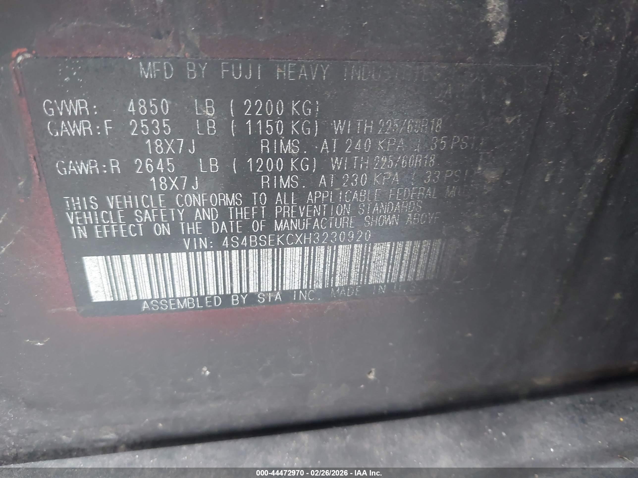 SUBARU OUTBACK image 9