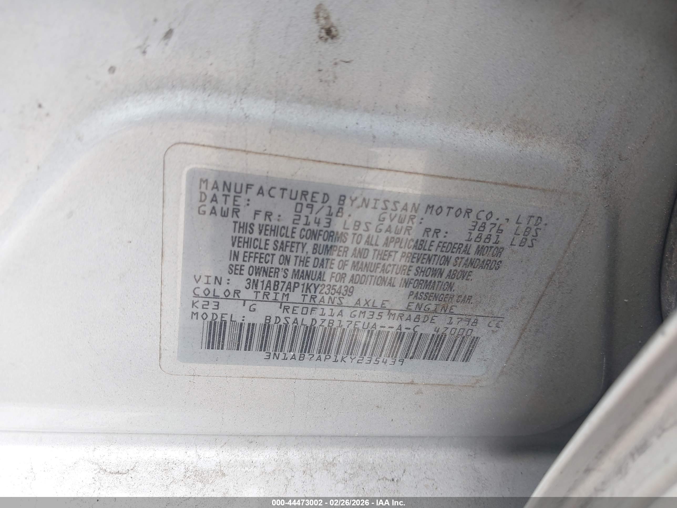 NISSAN SENTRA image 9