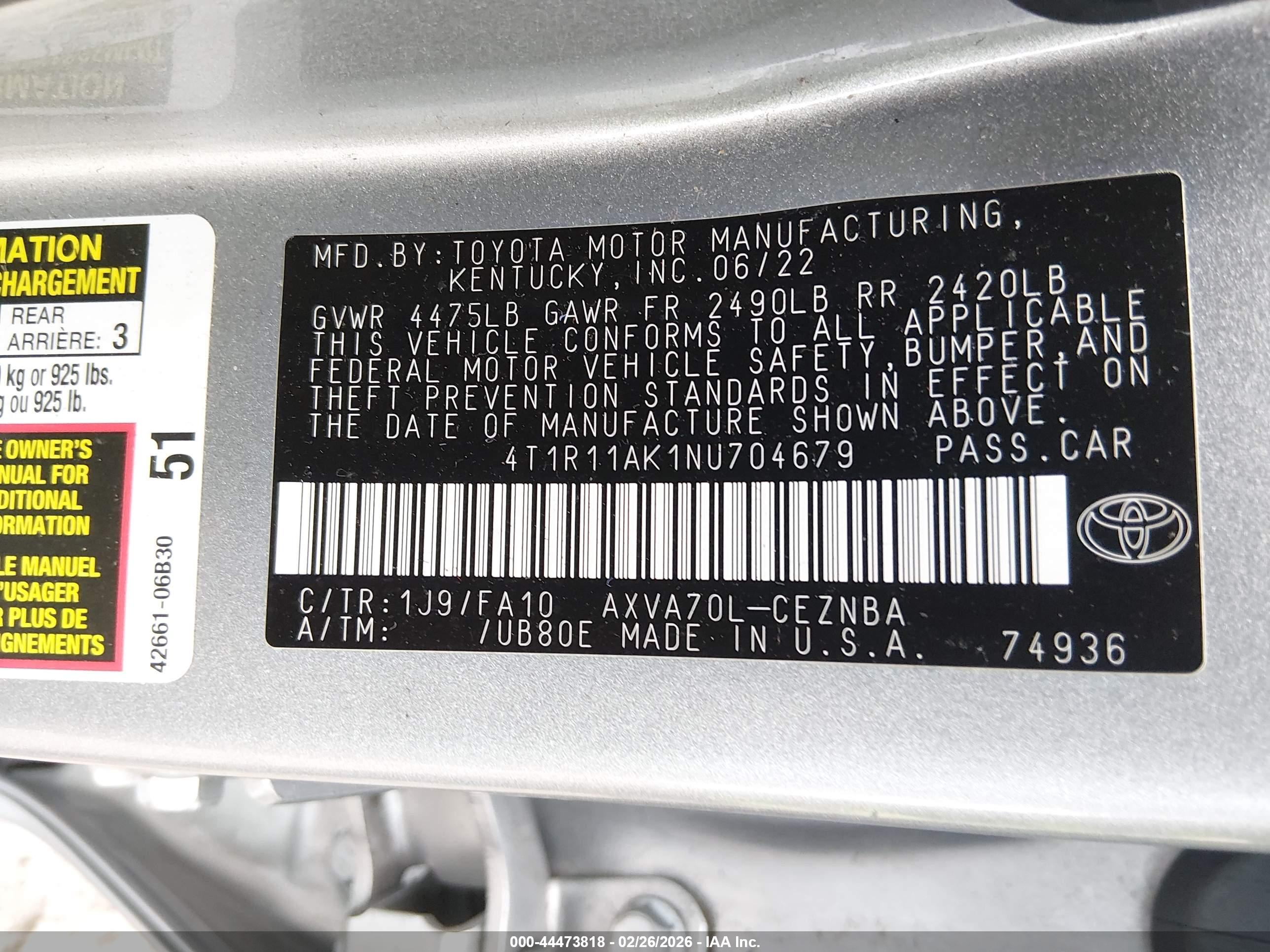 TOYOTA CAMRY image 9