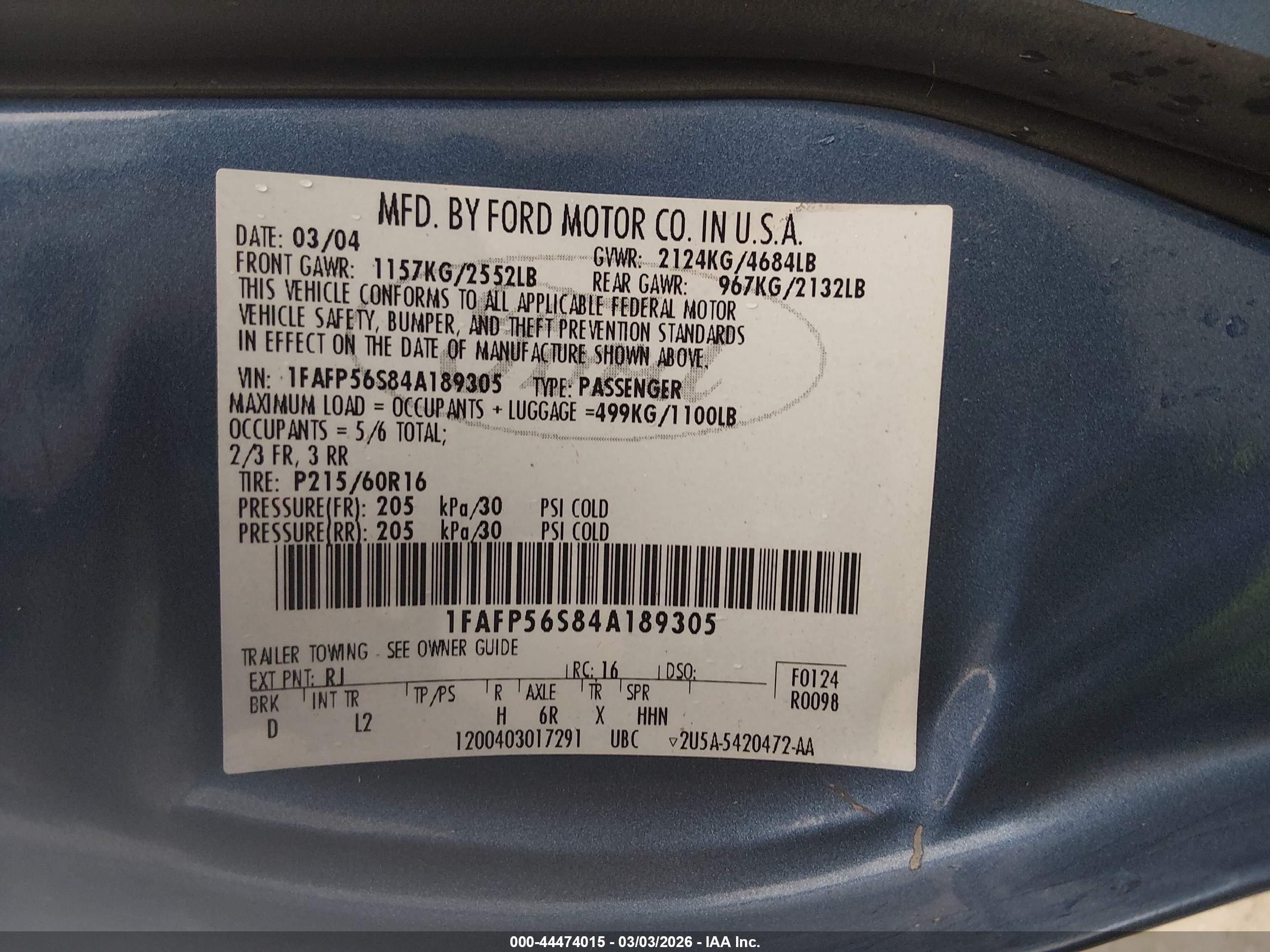 FORD TAURUS image 9
