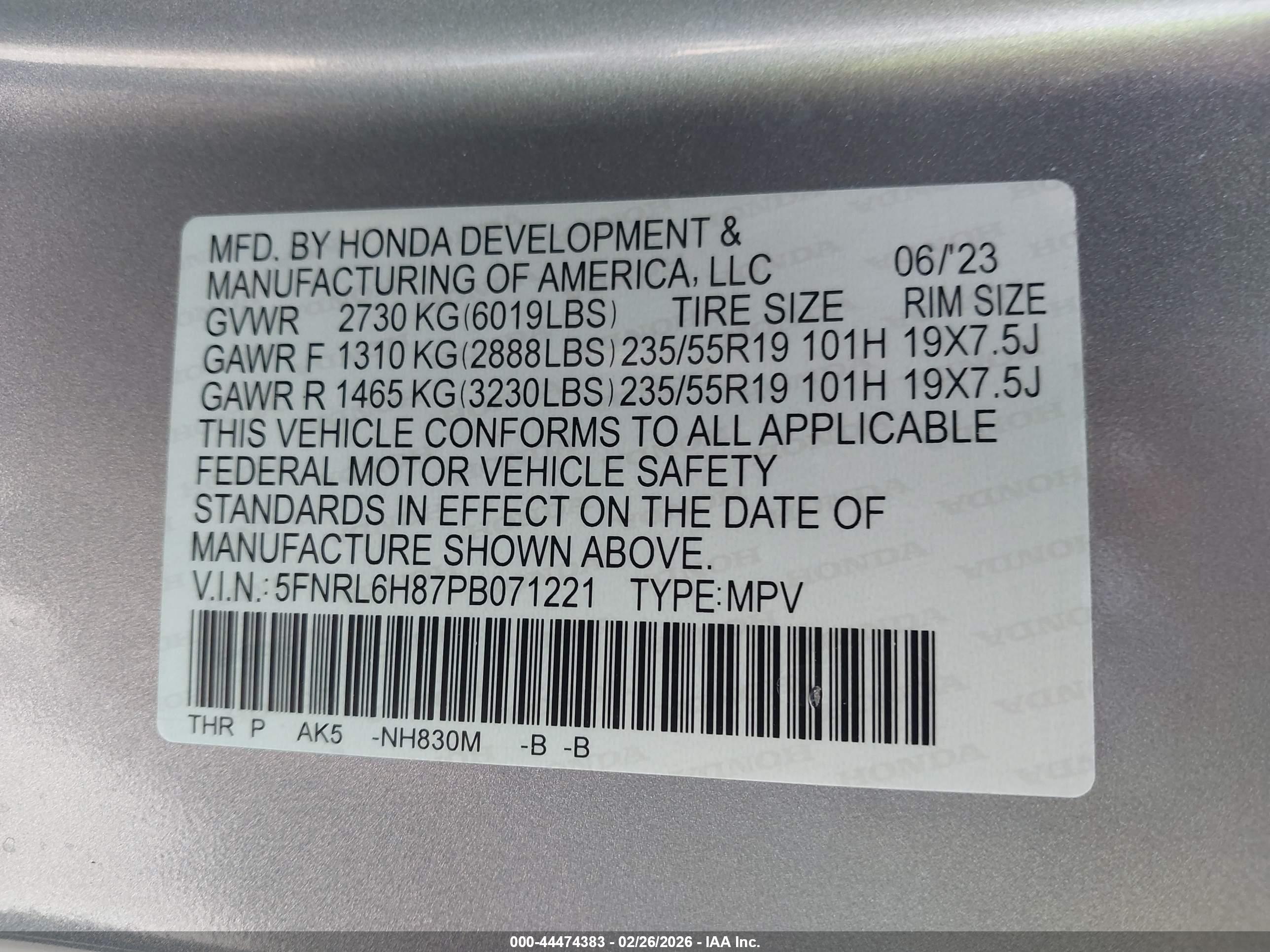 HONDA ODYSSEY image 9