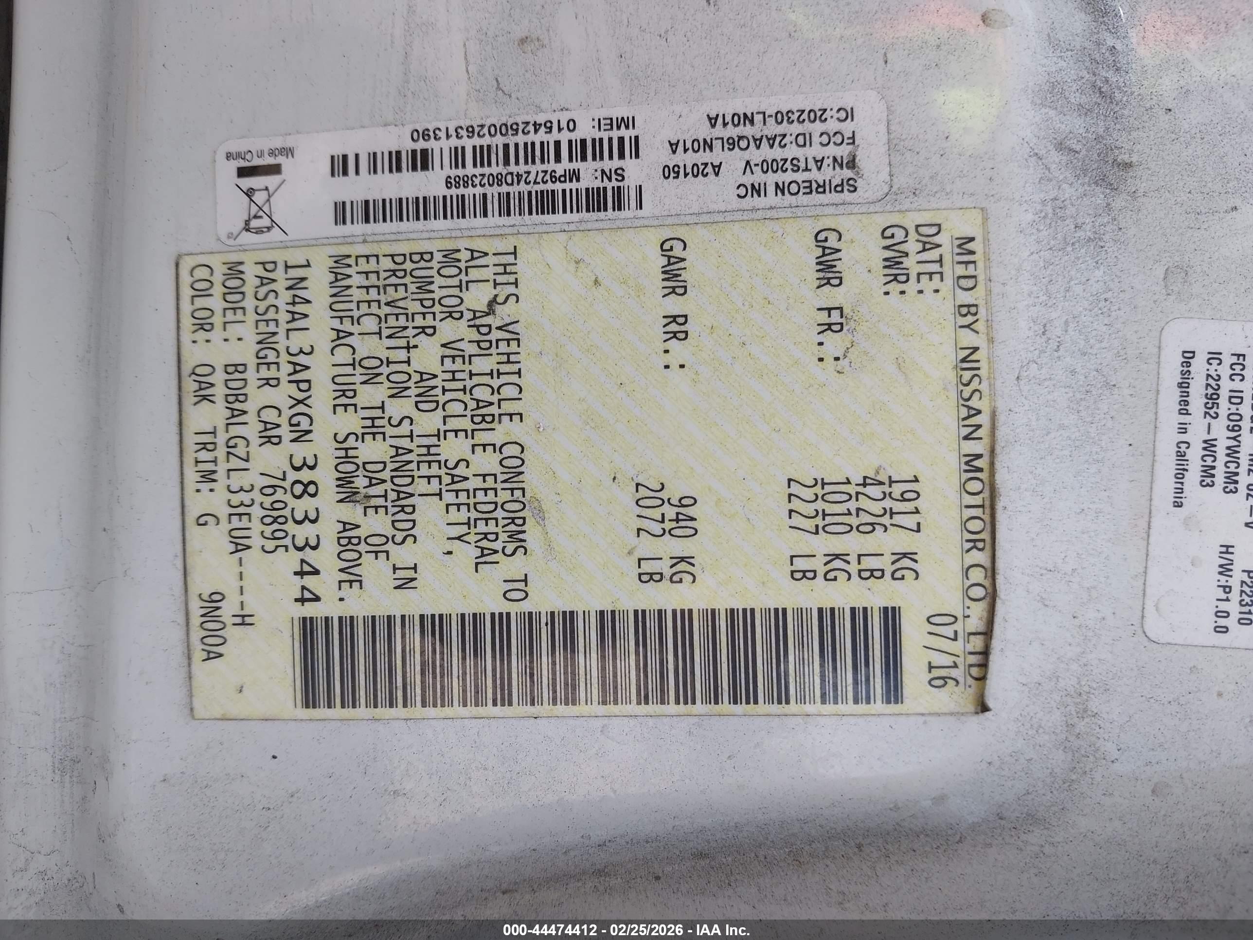 NISSAN ALTIMA image 9