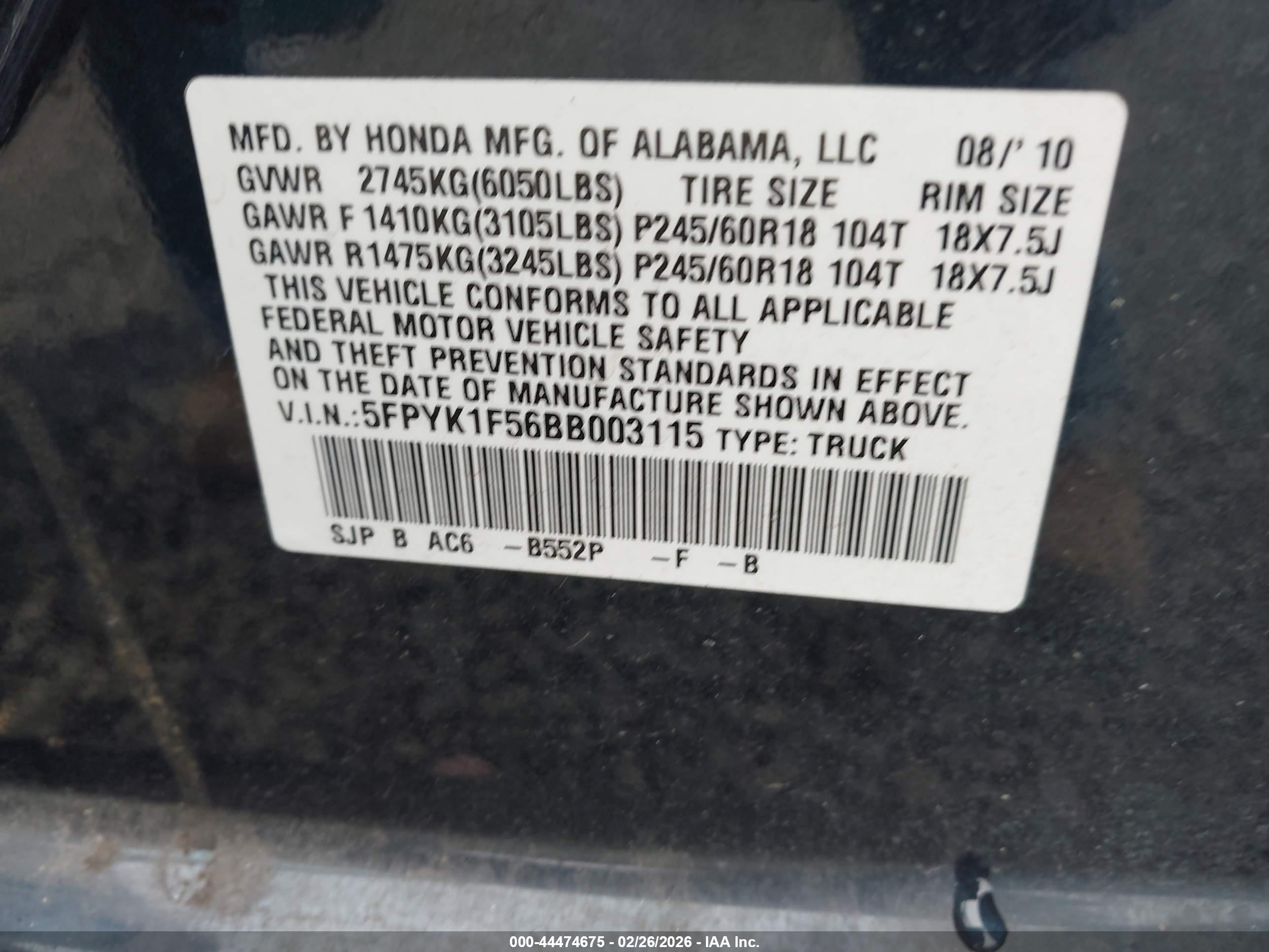 HONDA RIDGELINE image 9