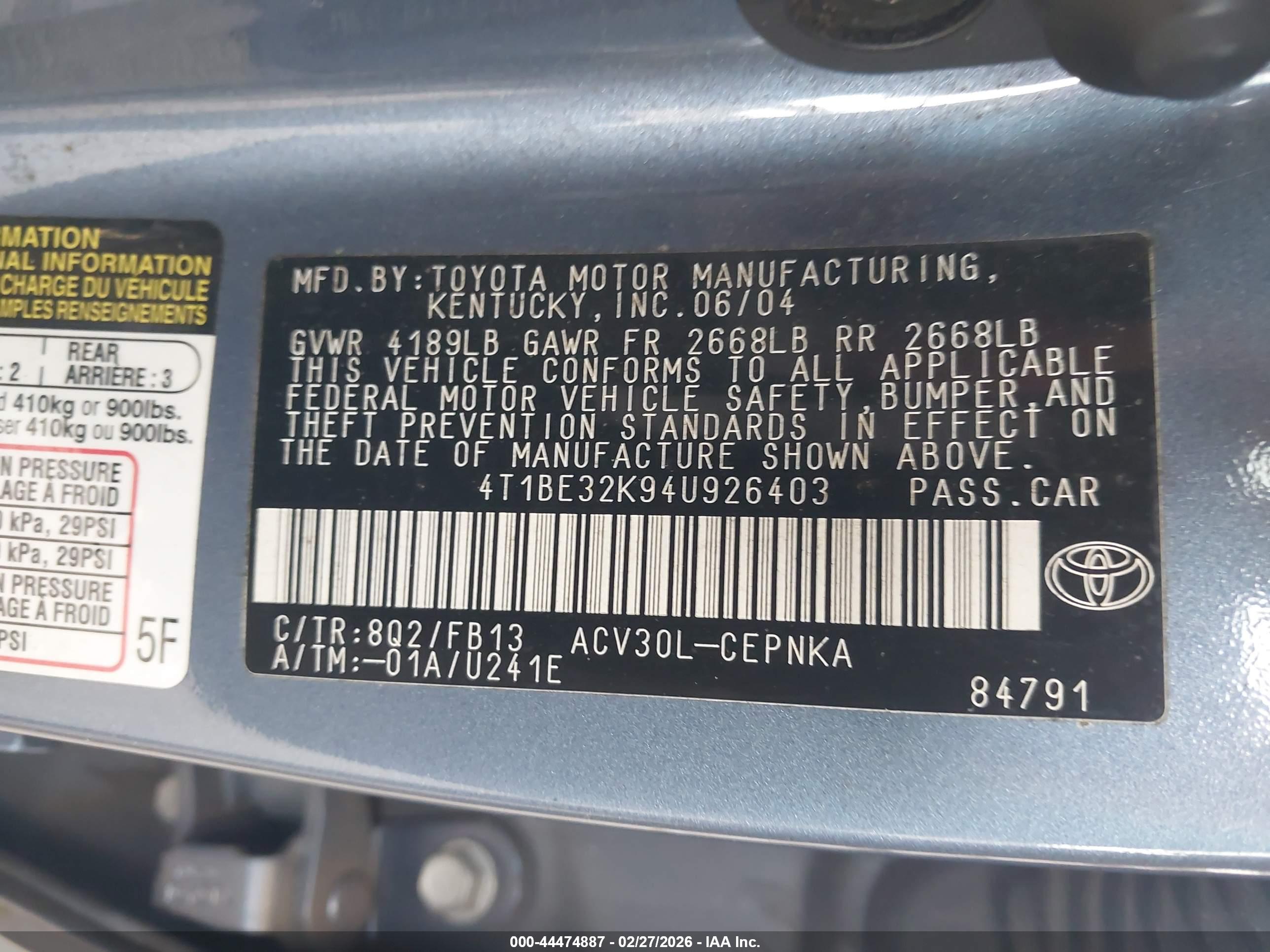 TOYOTA CAMRY image 9
