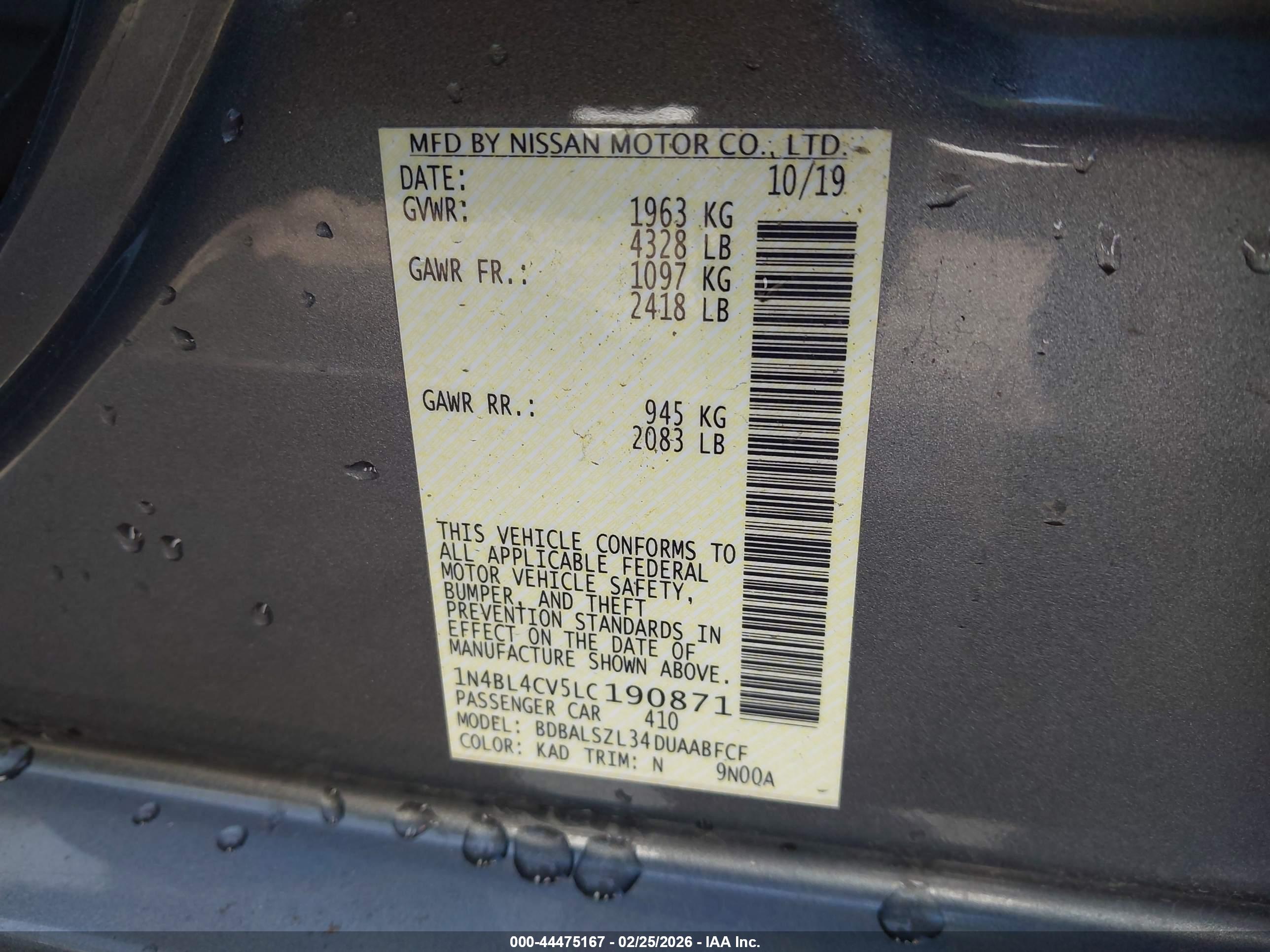 NISSAN ALTIMA image 9