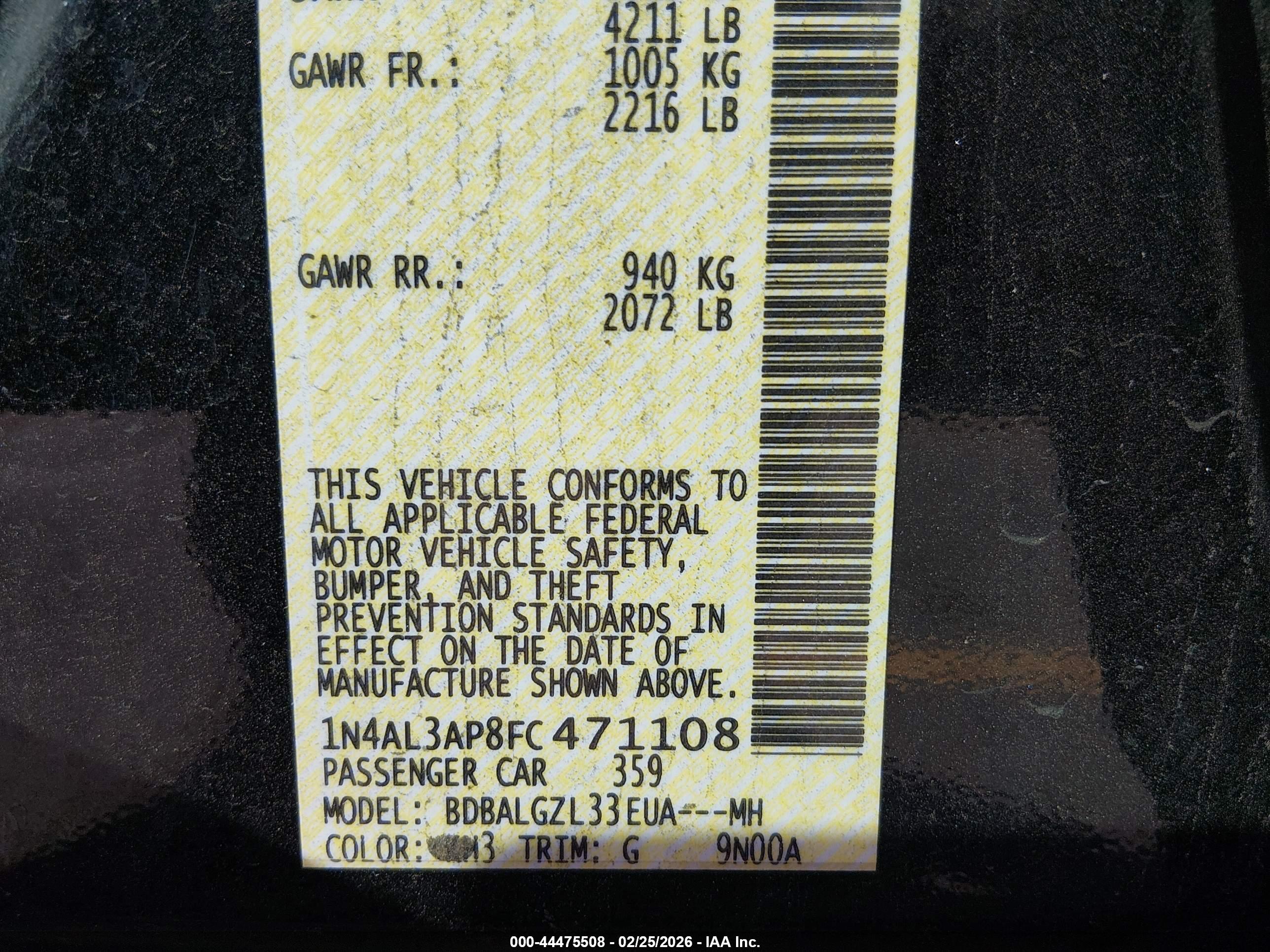 NISSAN ALTIMA image 9