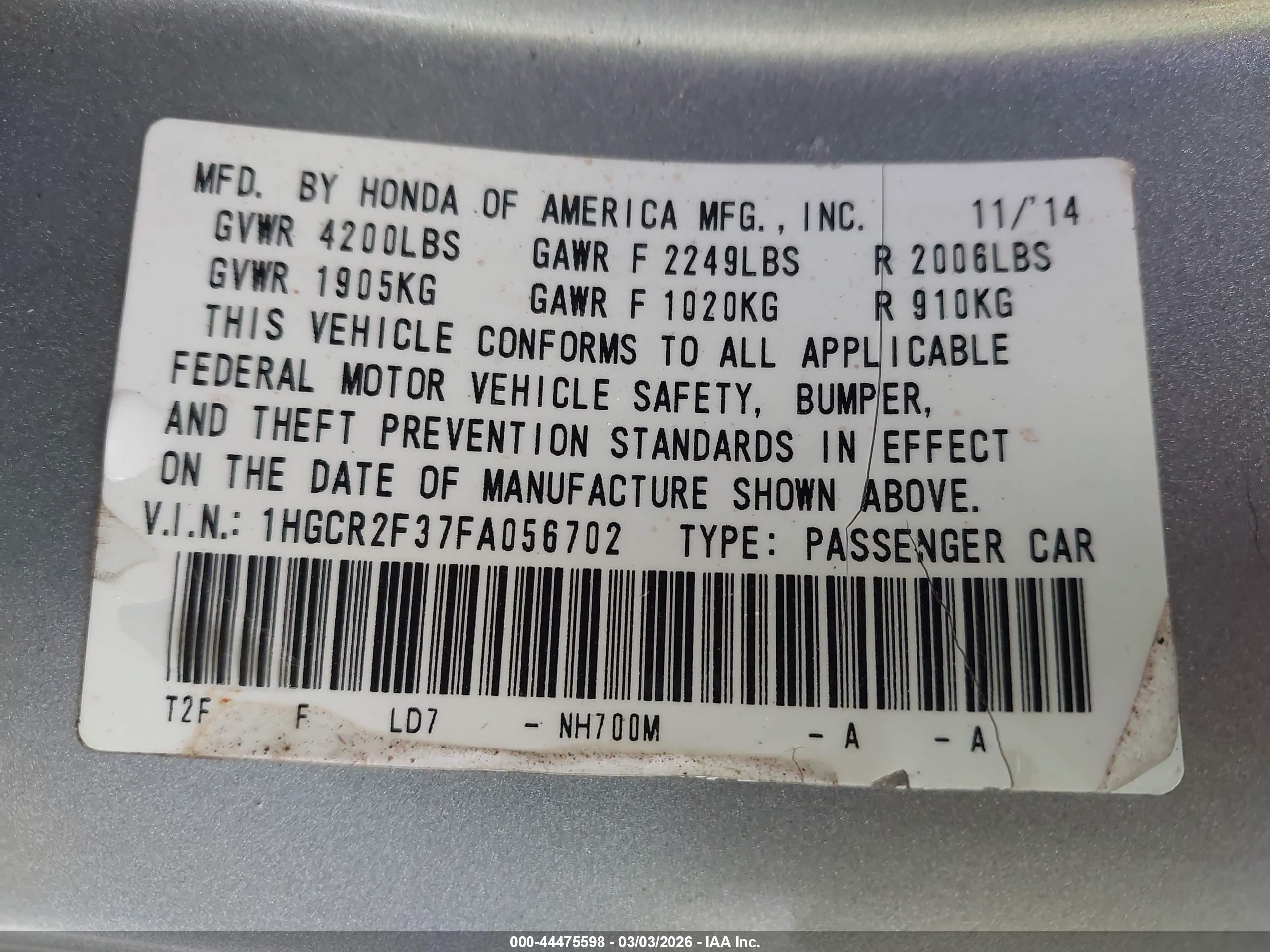 HONDA ACCORD image 9