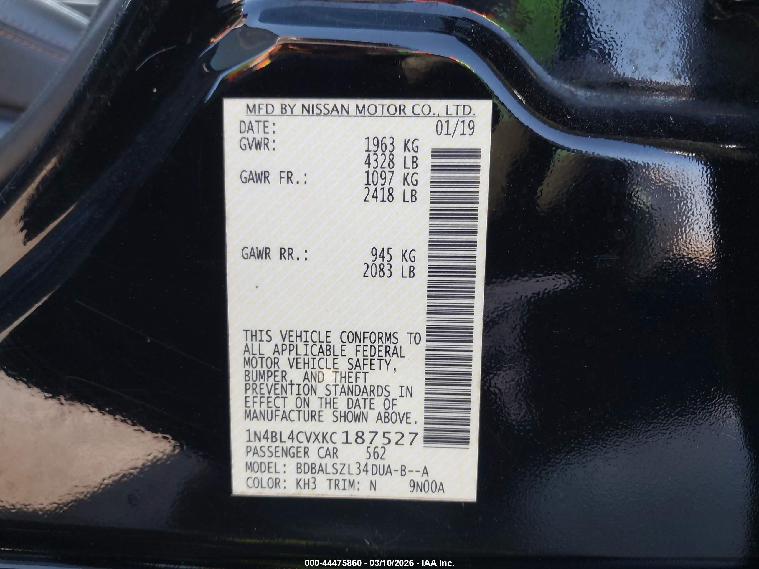 NISSAN ALTIMA image 9