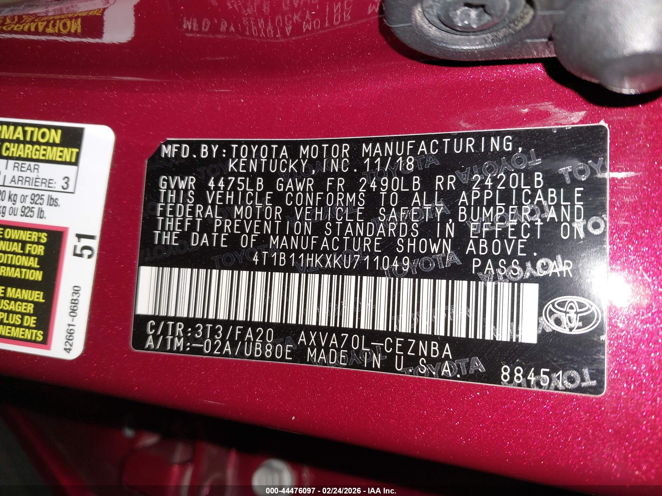 TOYOTA CAMRY image 9