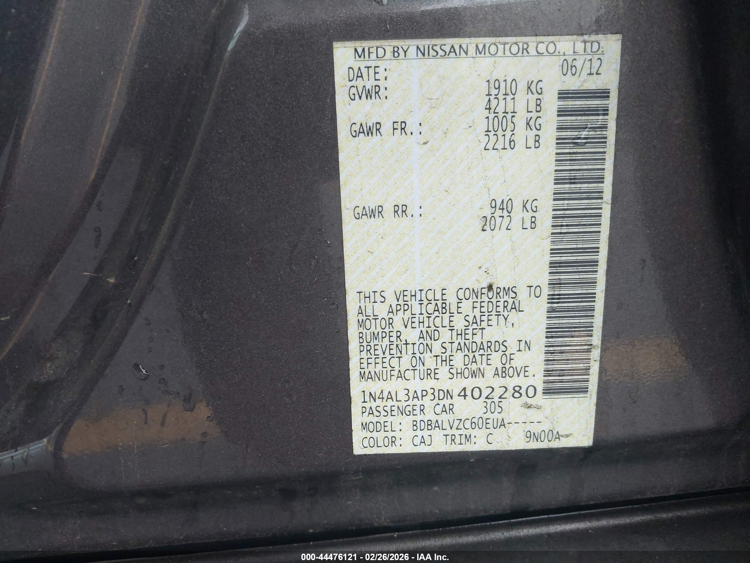 NISSAN ALTIMA image 9