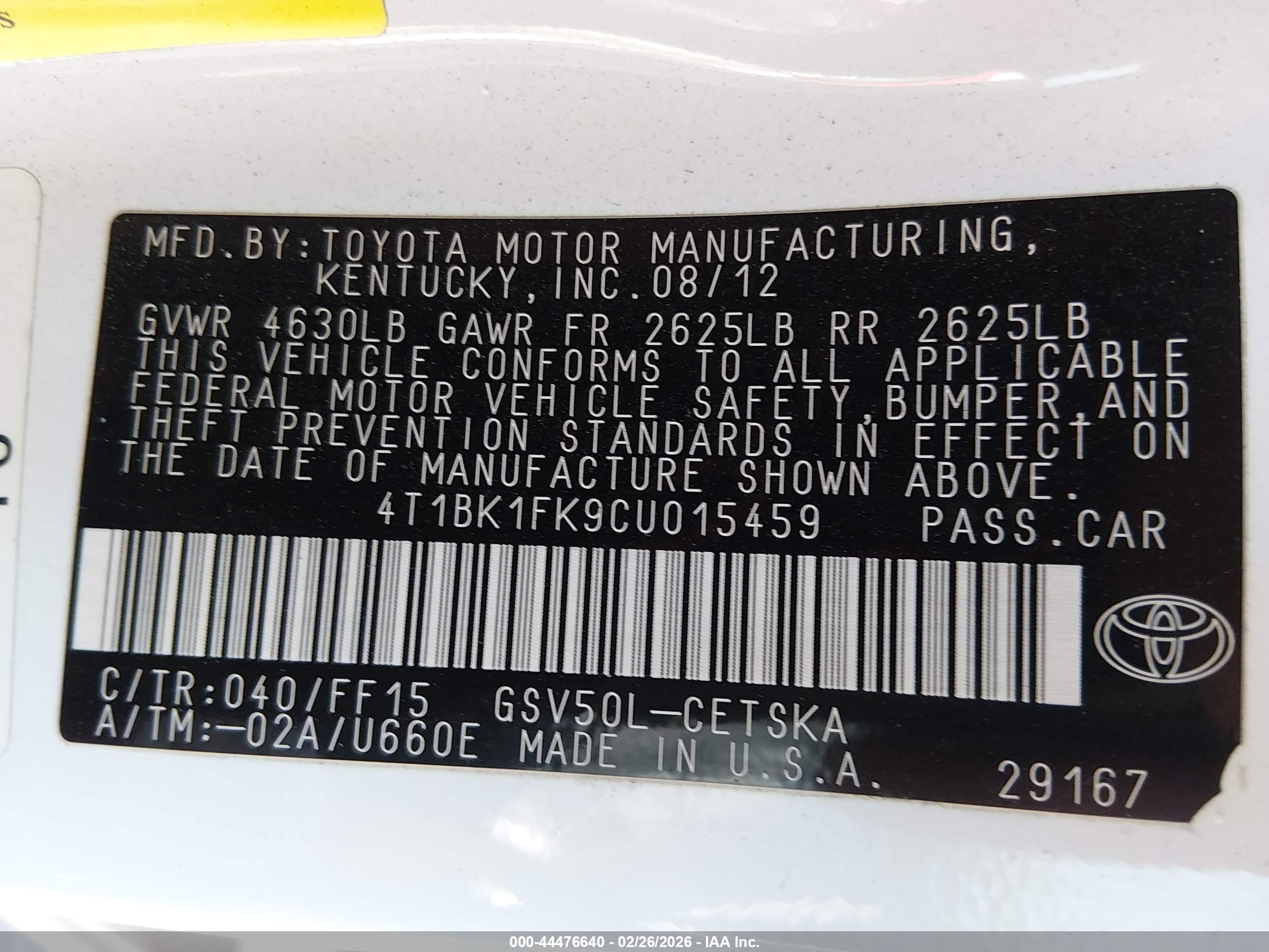 TOYOTA CAMRY image 9