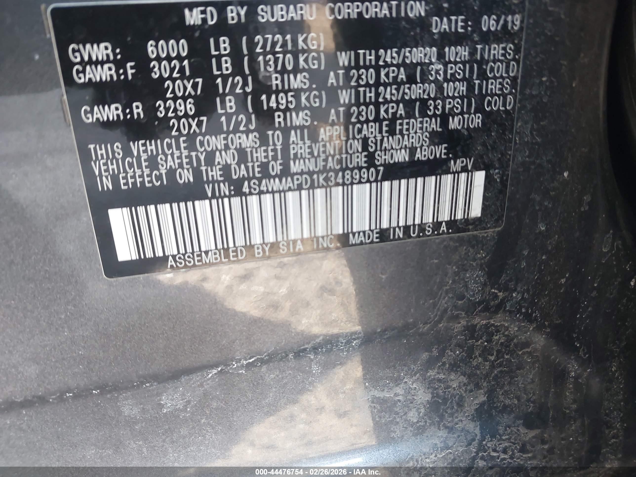 SUBARU ASCENT image 9