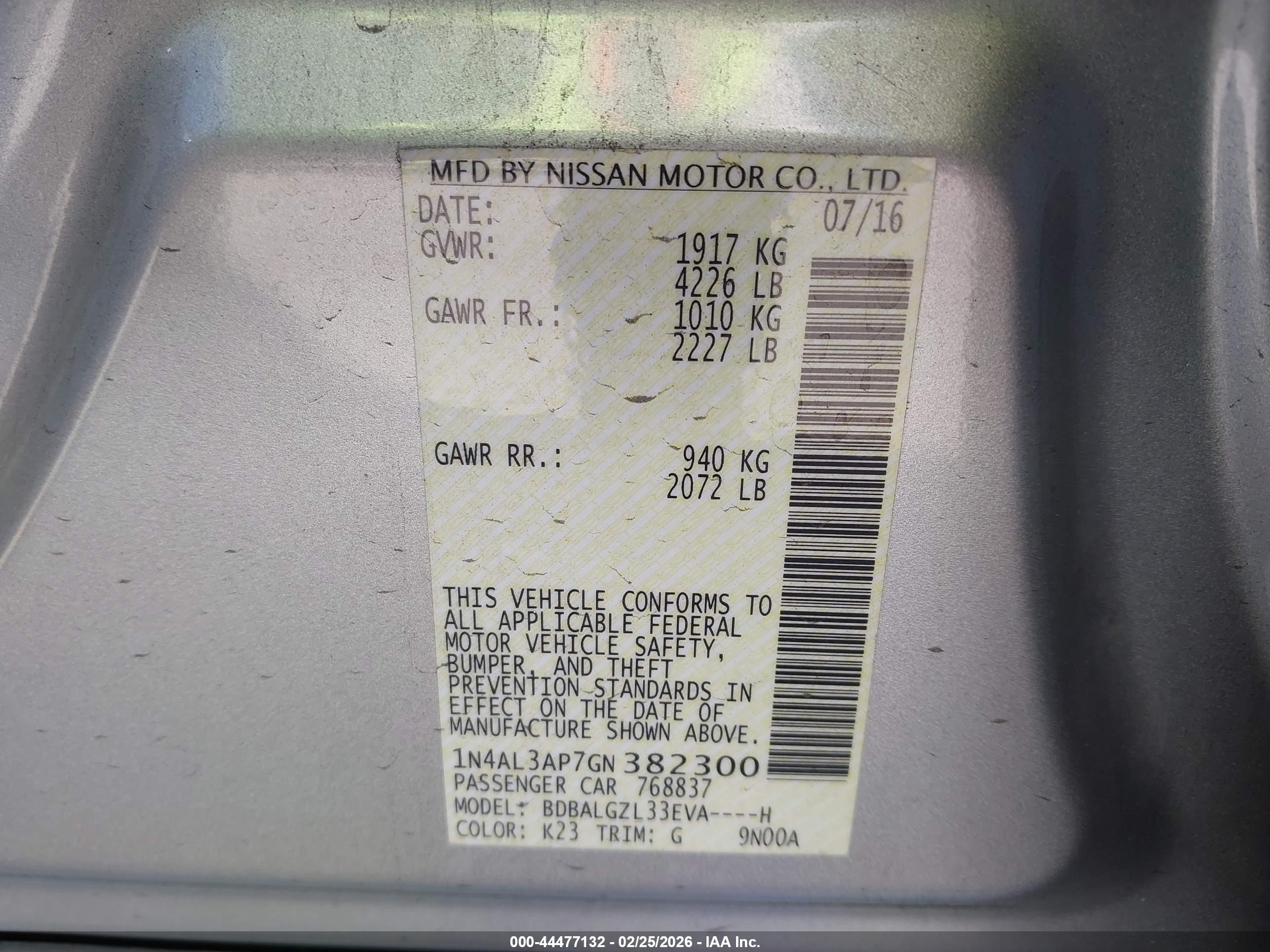 NISSAN ALTIMA image 9
