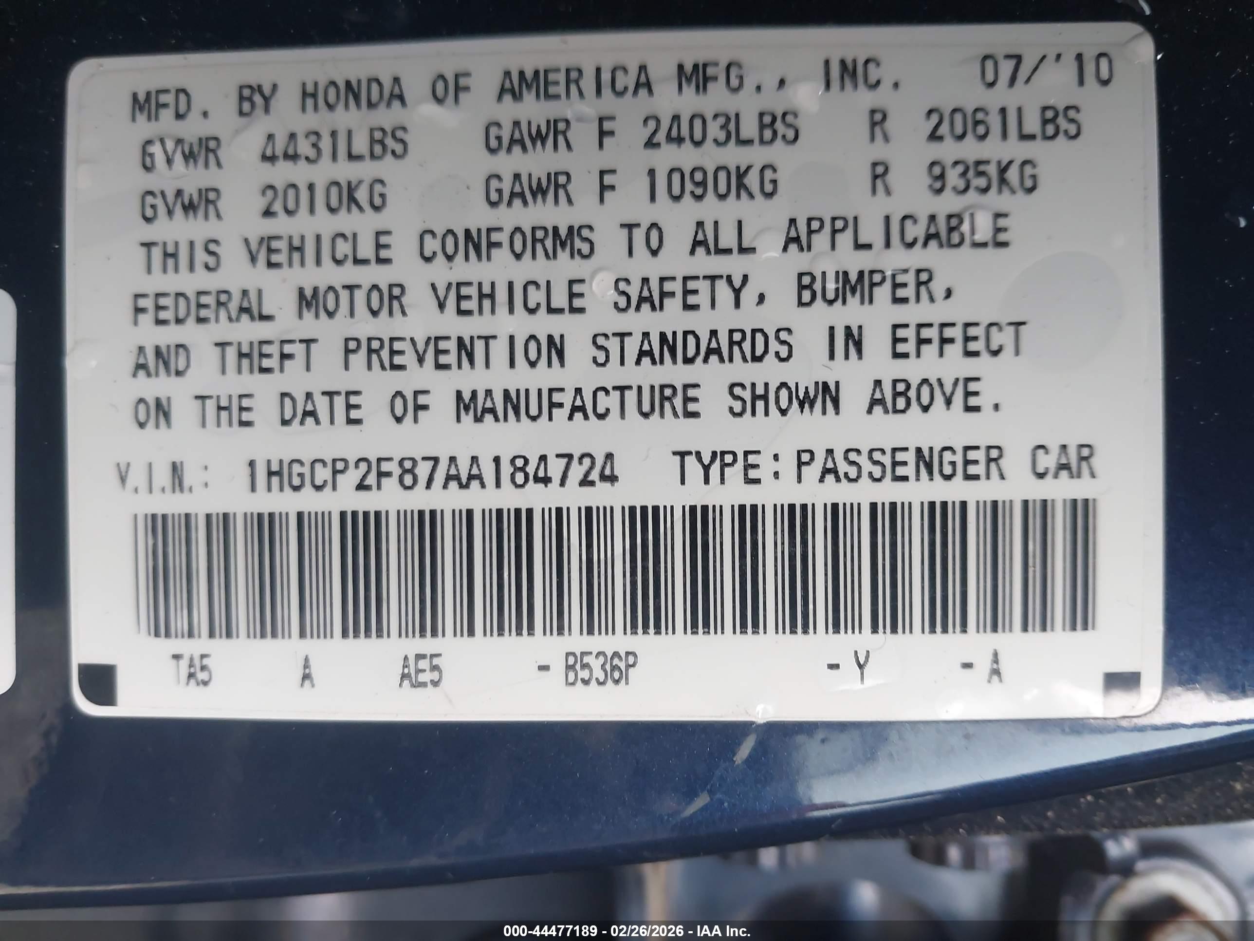HONDA ACCORD image 9
