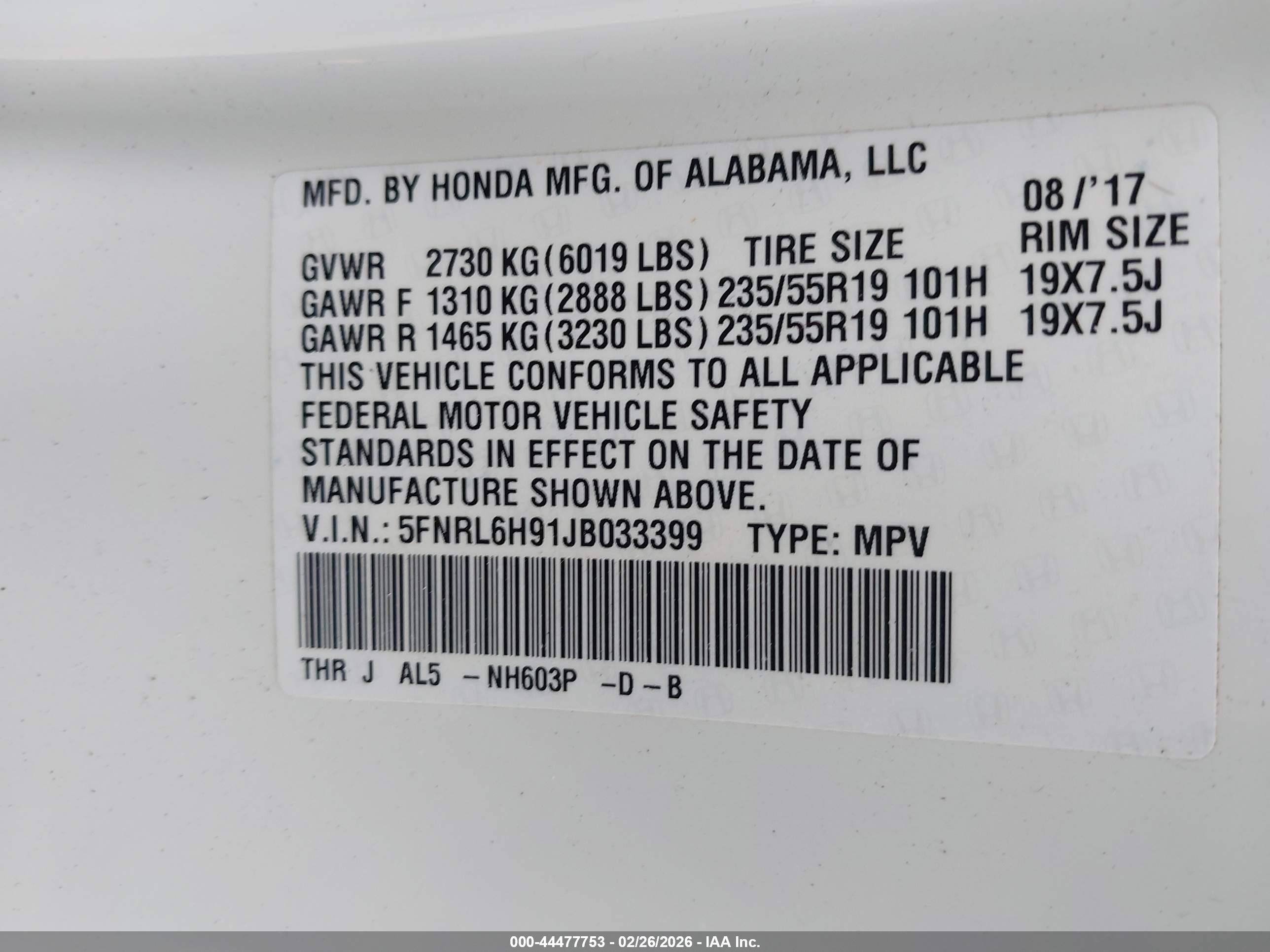 HONDA ODYSSEY image 9