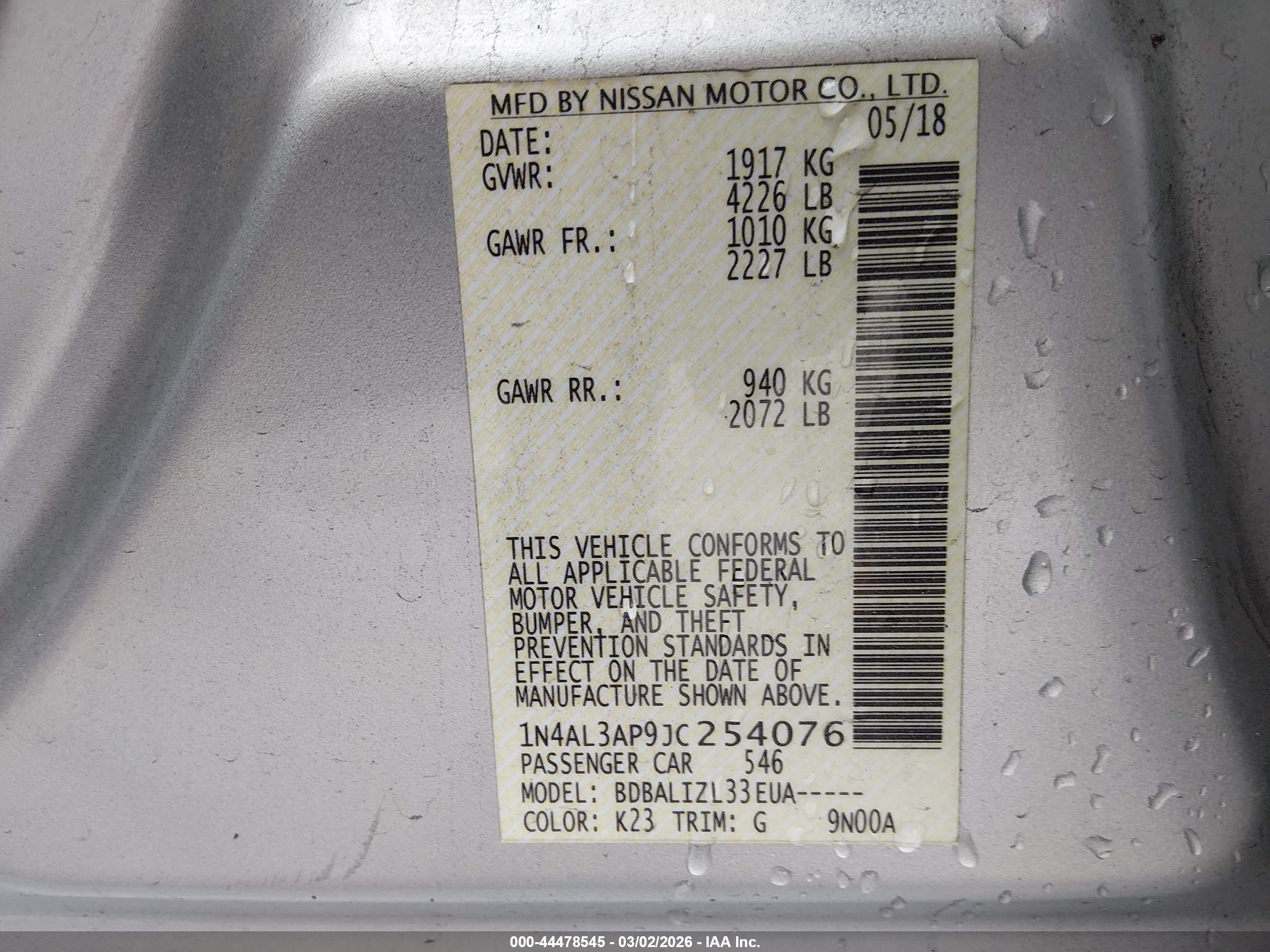 NISSAN ALTIMA image 9