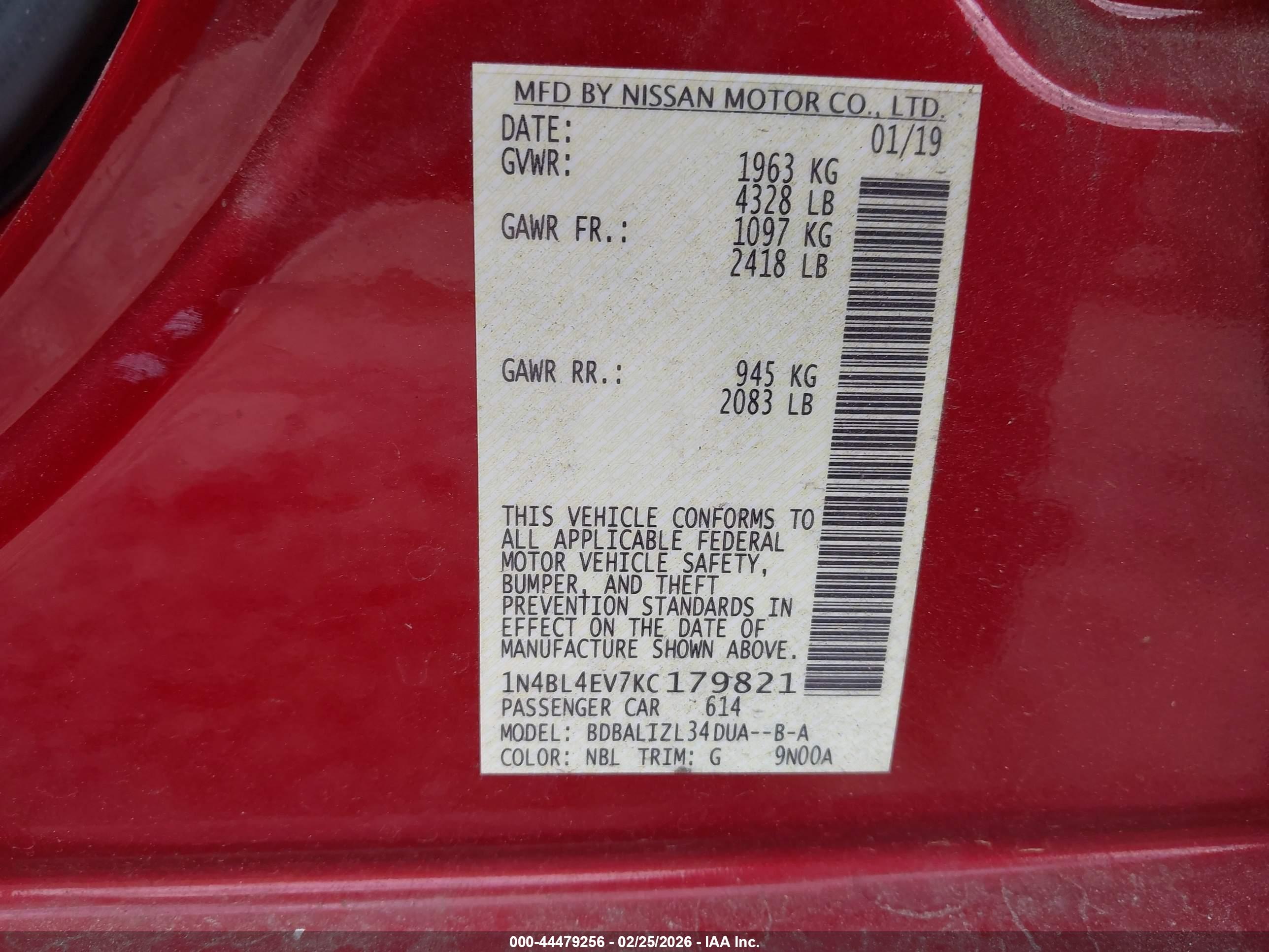 NISSAN ALTIMA image 9