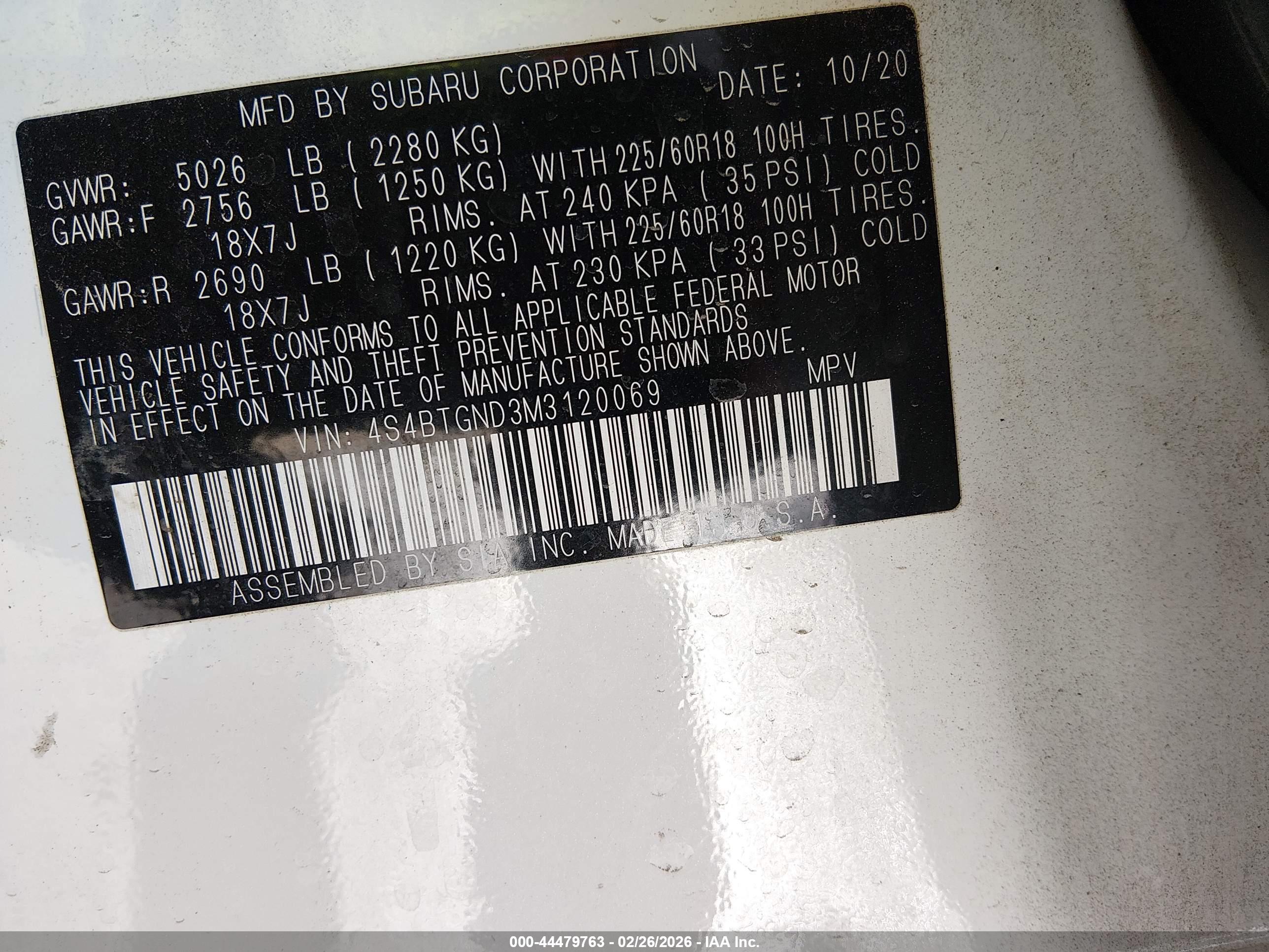 SUBARU OUTBACK image 9